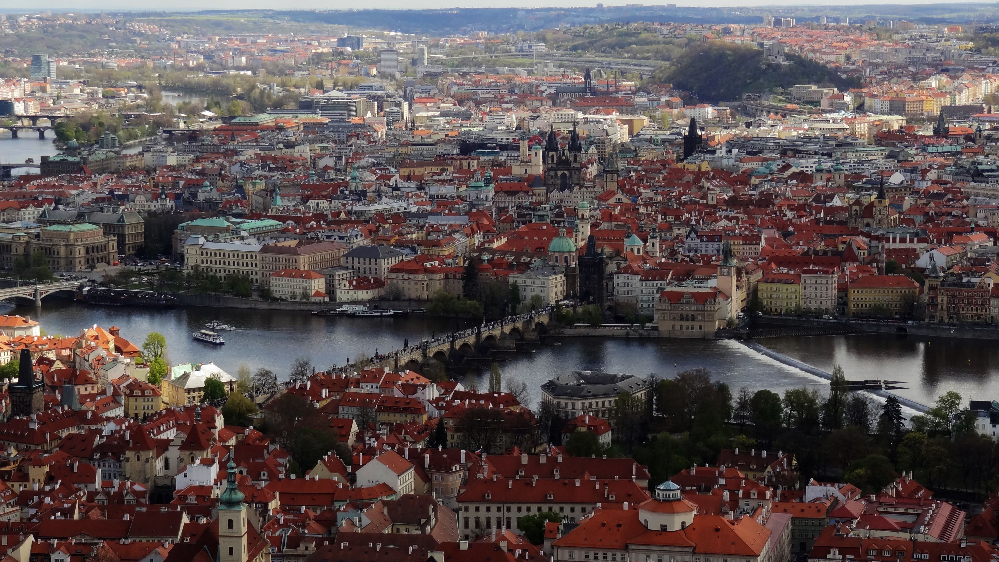 3840x2160 Download wallpaper 3840x2160 city, buildings, architecture, roofs, prague 4k uhd 16:9 HD background