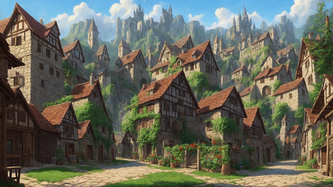 1280x720 Cool Cozy Wallpaper (medieval Fantasy Town) : R ALL_Wallpaper