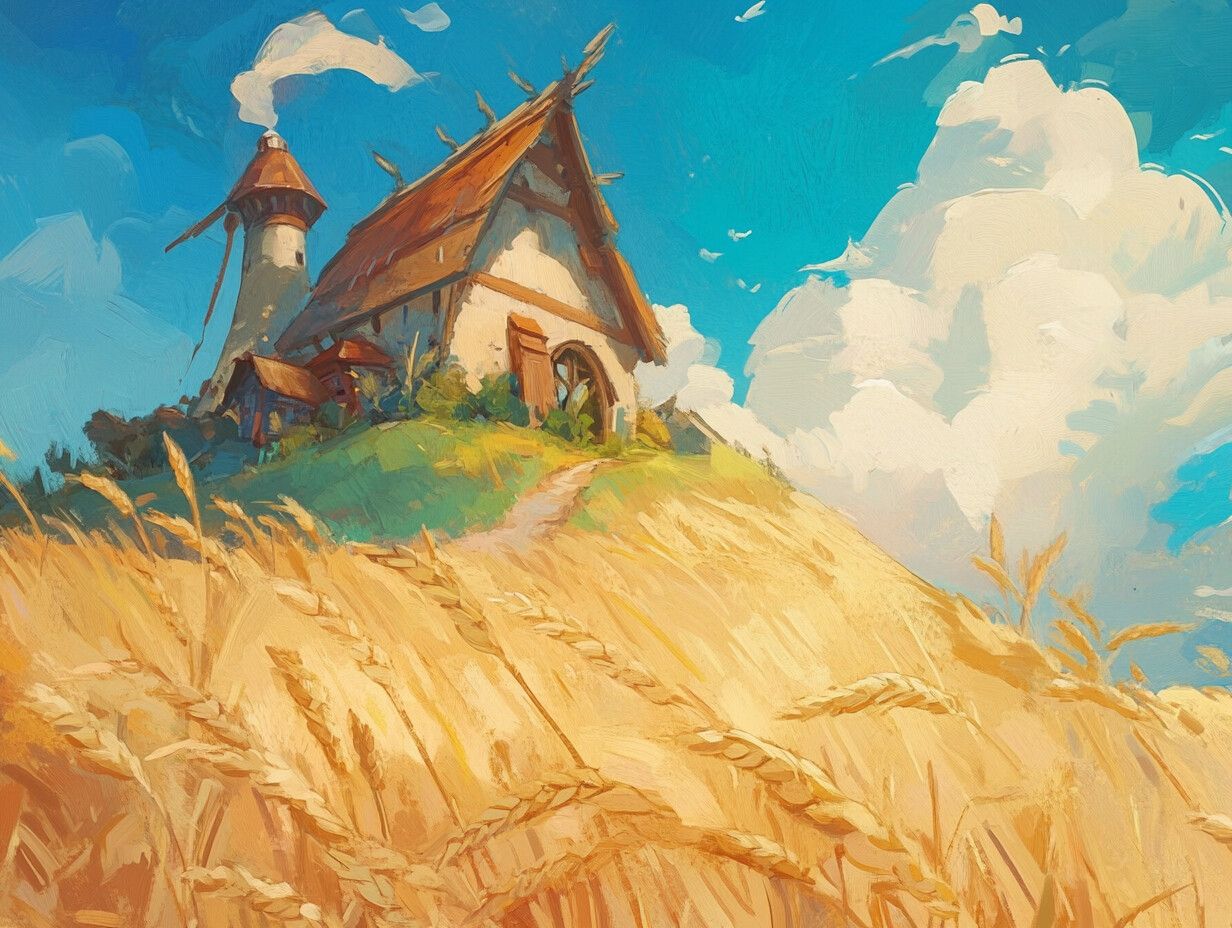 1232x928 Nik Anderson cozy fantasy house among a wheat field