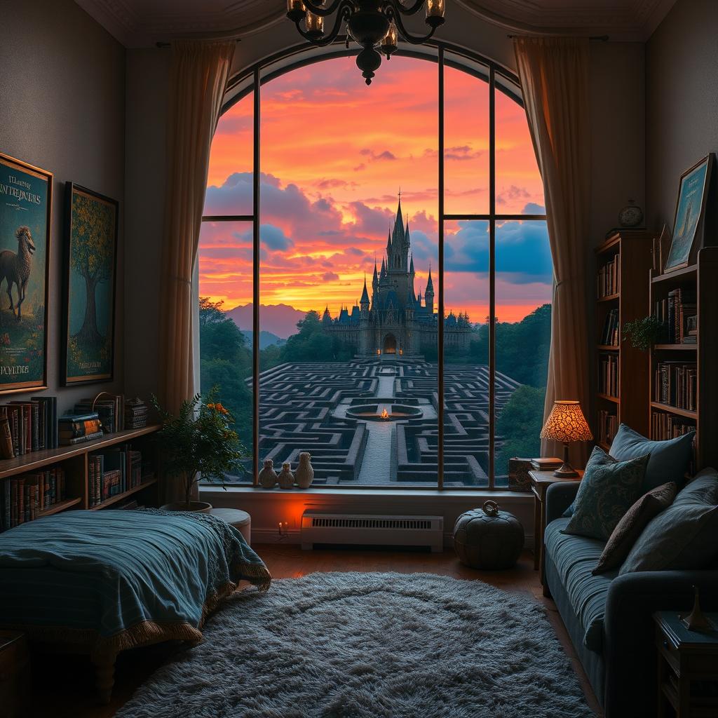 1024x1024 Cozy Fantasy Retreat: A Magical Bedroom Scene