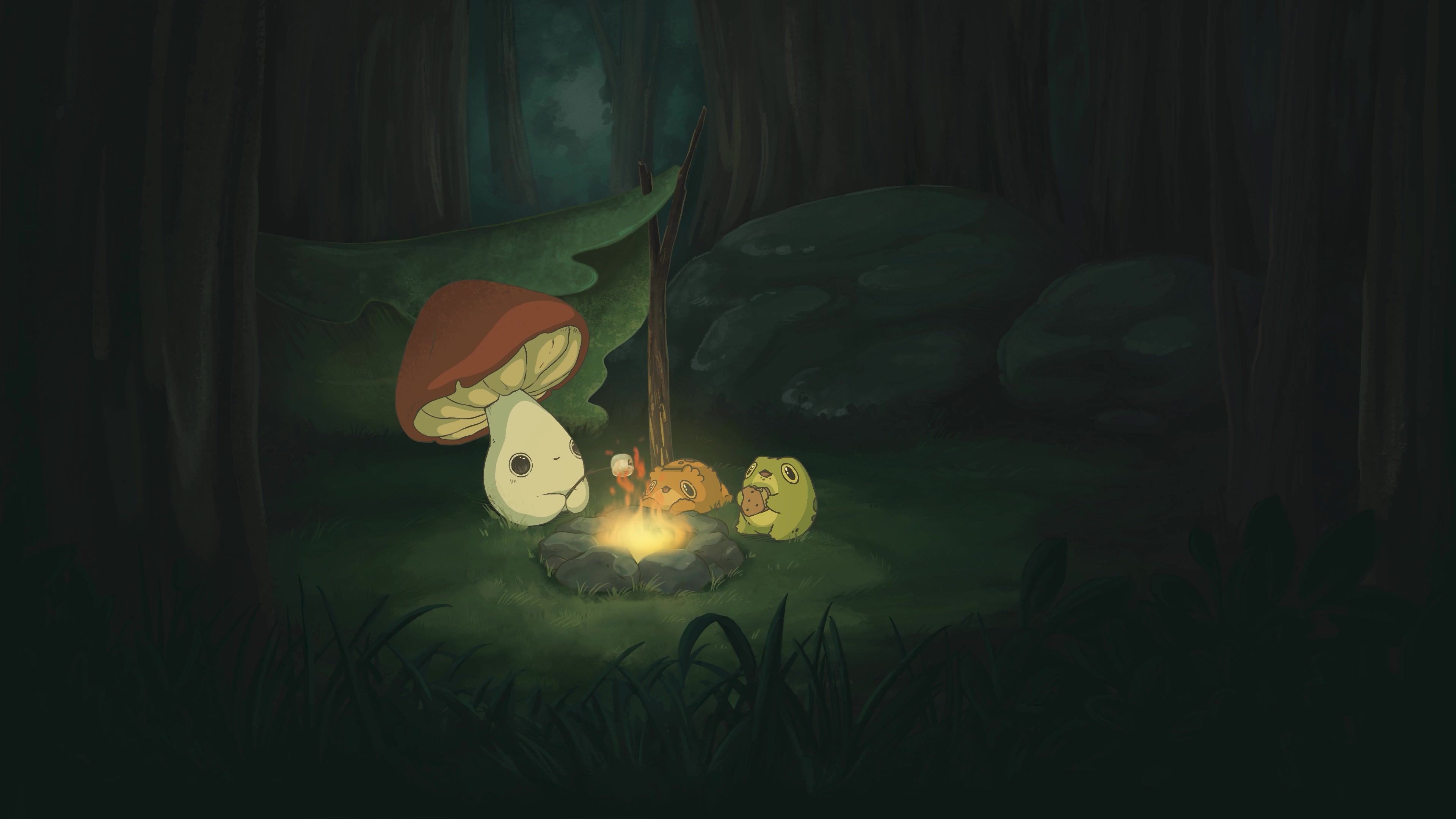 3840x2160 Cozy Campfire by Abi Toads Live Wallpaper