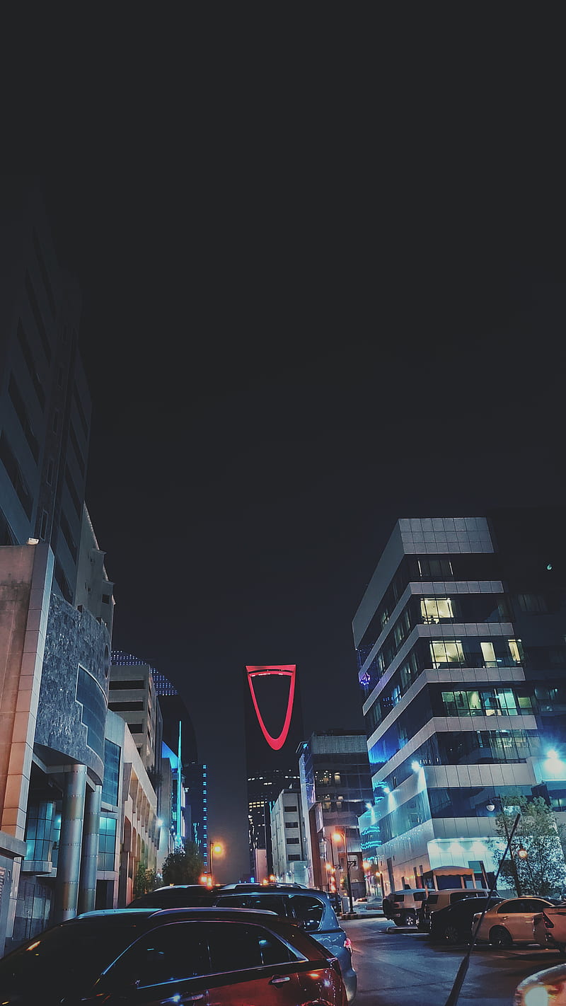 800x1422 Riyadh City, Saudi Arabia, skyscraper riyadh, city night life, riyadh night, HD phone wallpaper