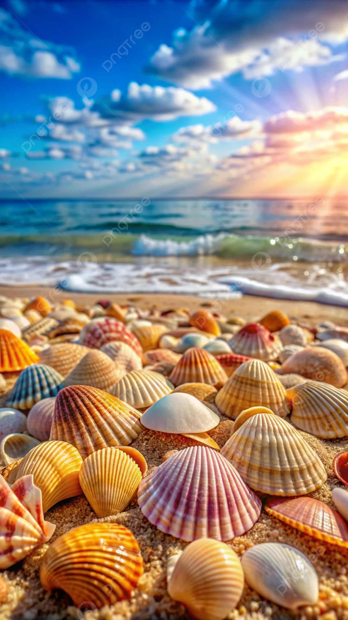 1200x2133 Aesthetic Wallpaper Of Sea Shells On The Summer Beach Background Wallpaper Image For Free Download