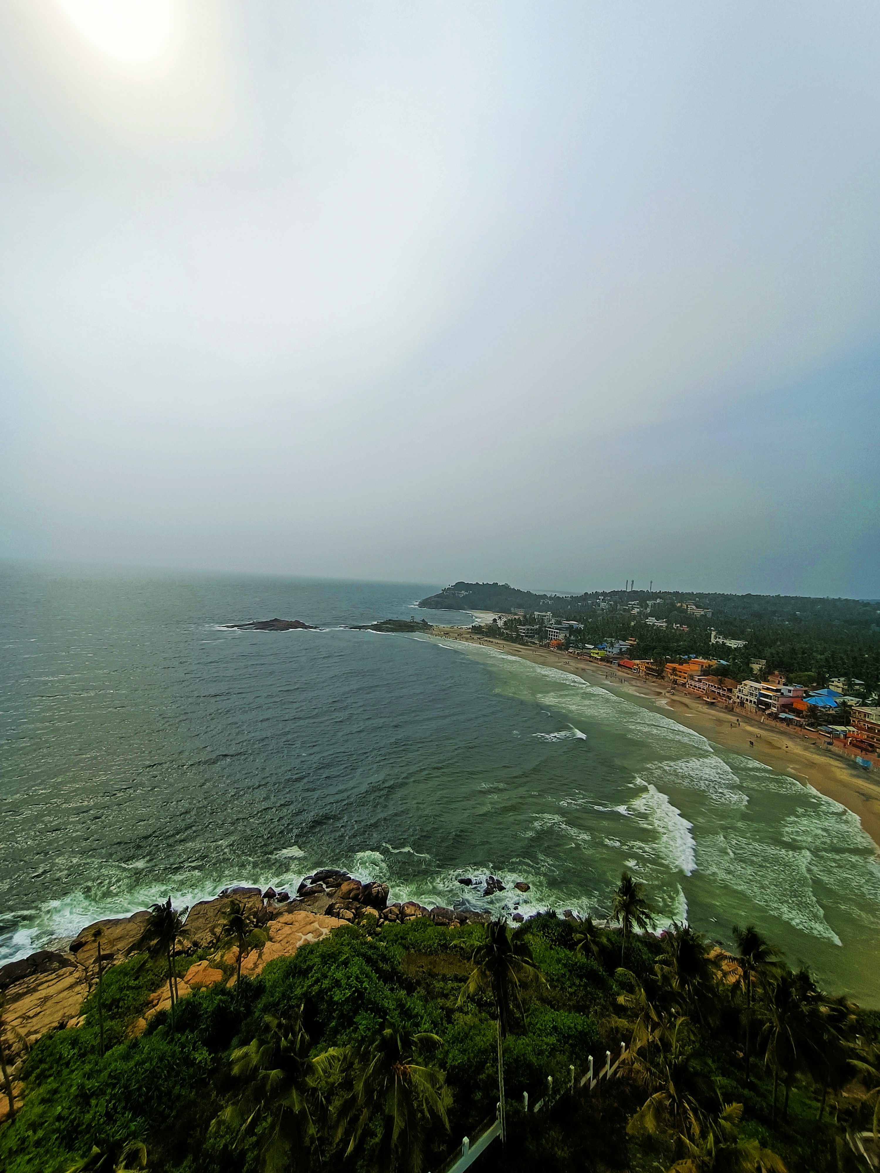 3000x4000 A beach with a body of water and a city photo
