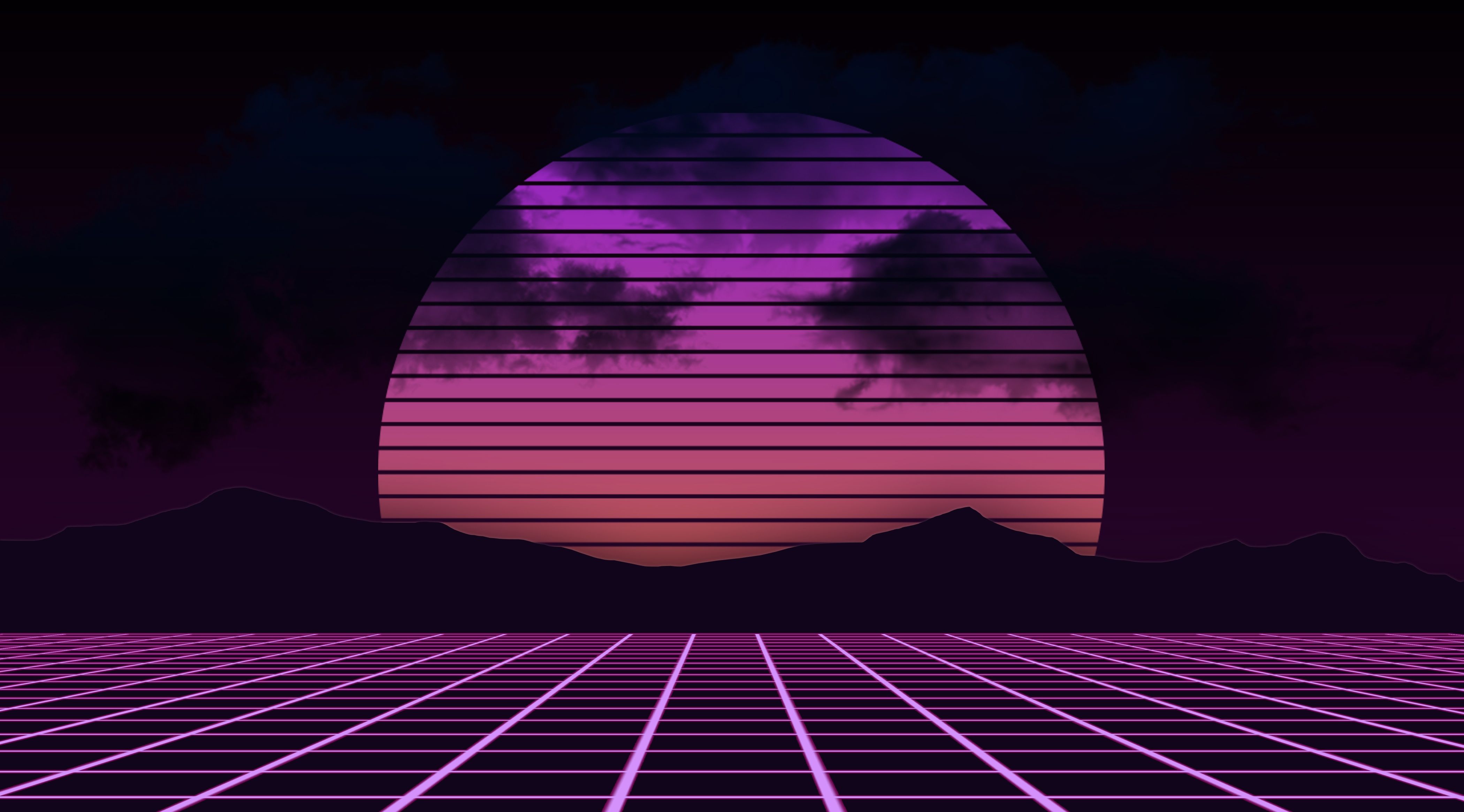 4200x2330 Wallpaper the sun, mountains, music, background, Electronic, Synthpop, Darkwave, Synth for mobile and desktop, section рендеринг, resolution 4200x2330