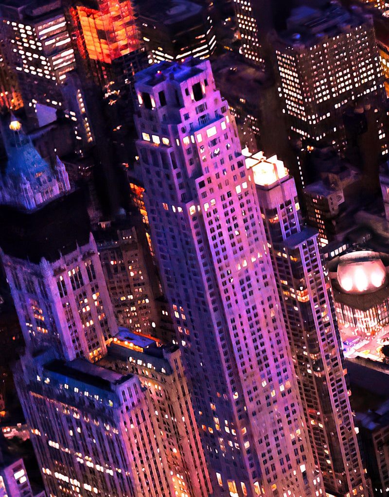 800x1022 New York City Cyber Punk Synth Wave Wall Mural. 80’s Synth Wave Pop Style Bright Color Wallpaper
