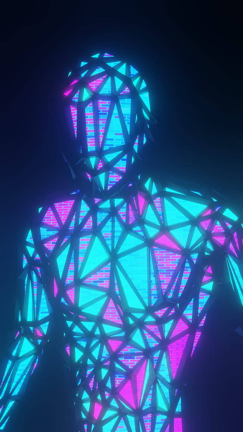800x1422 Neon Decimate Person, 80s, 90s, Hermes, chill, chillwave, cyberpunk, darksynth, HD phone wallpaper