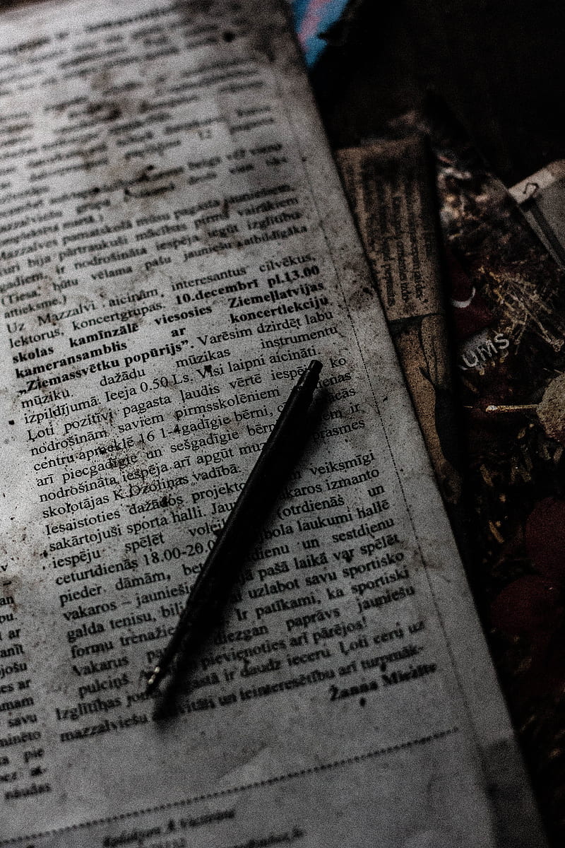 800x1200 Forgotten future, abandoned, aesthetic, classy, mysterious, newspaper, old, pen, HD phone wallpaper