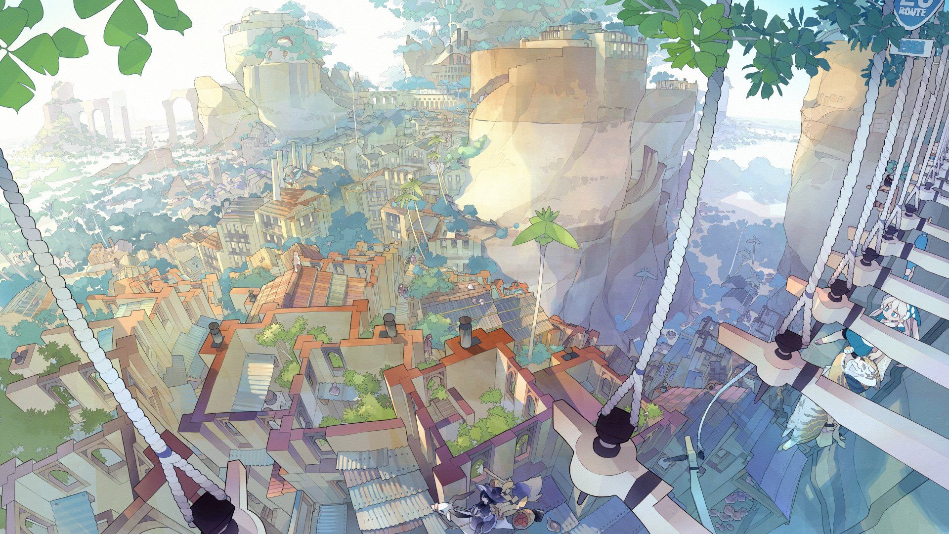 1920x1080 Vibrant Anime Cityscape HD