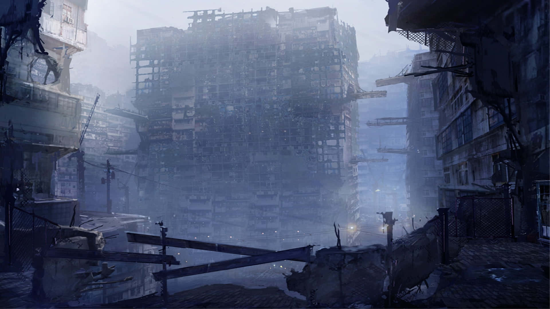 1920x1080 Download Dystopian Cityscape_ Urban Fantasy Wallpaper