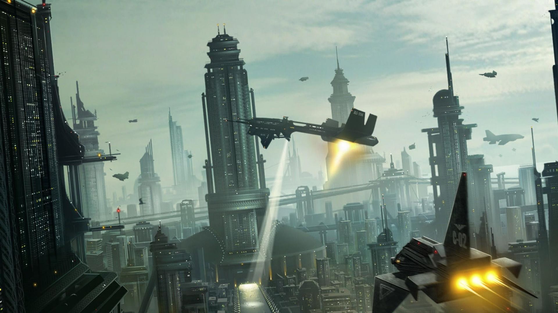 1920x1080 Future Fantasy Creative Urban Architecture Wallpaper