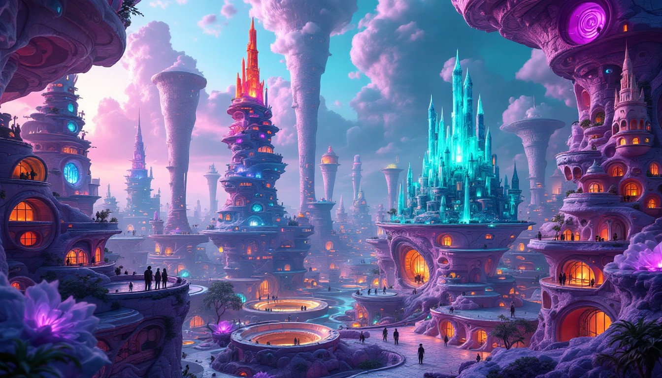 1344x768 Free Fantasy Urban Landscape Image, Cityscape, Surreal
