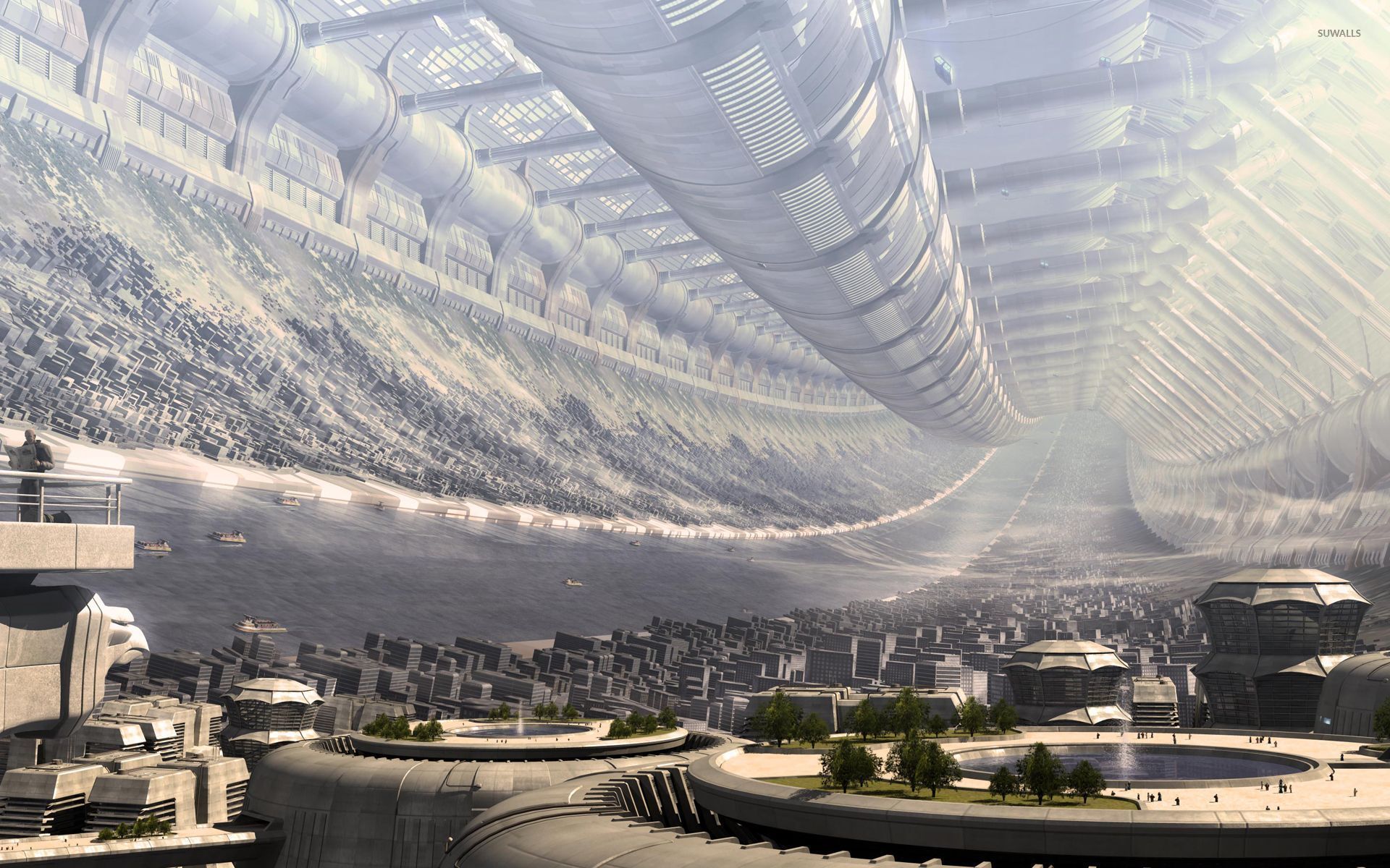 1920x1200 City in a tunnel wallpaper wallpaper