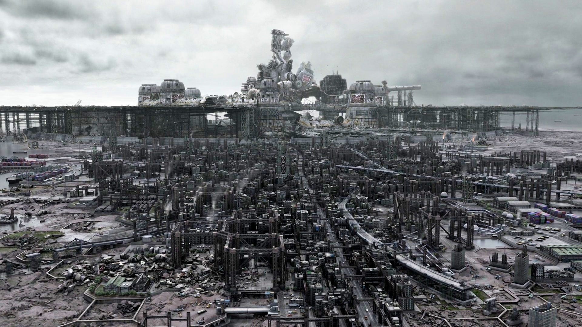 1920x1080 Aerial photo of urban city, Final Fantasy VII, video games HD wallpaper