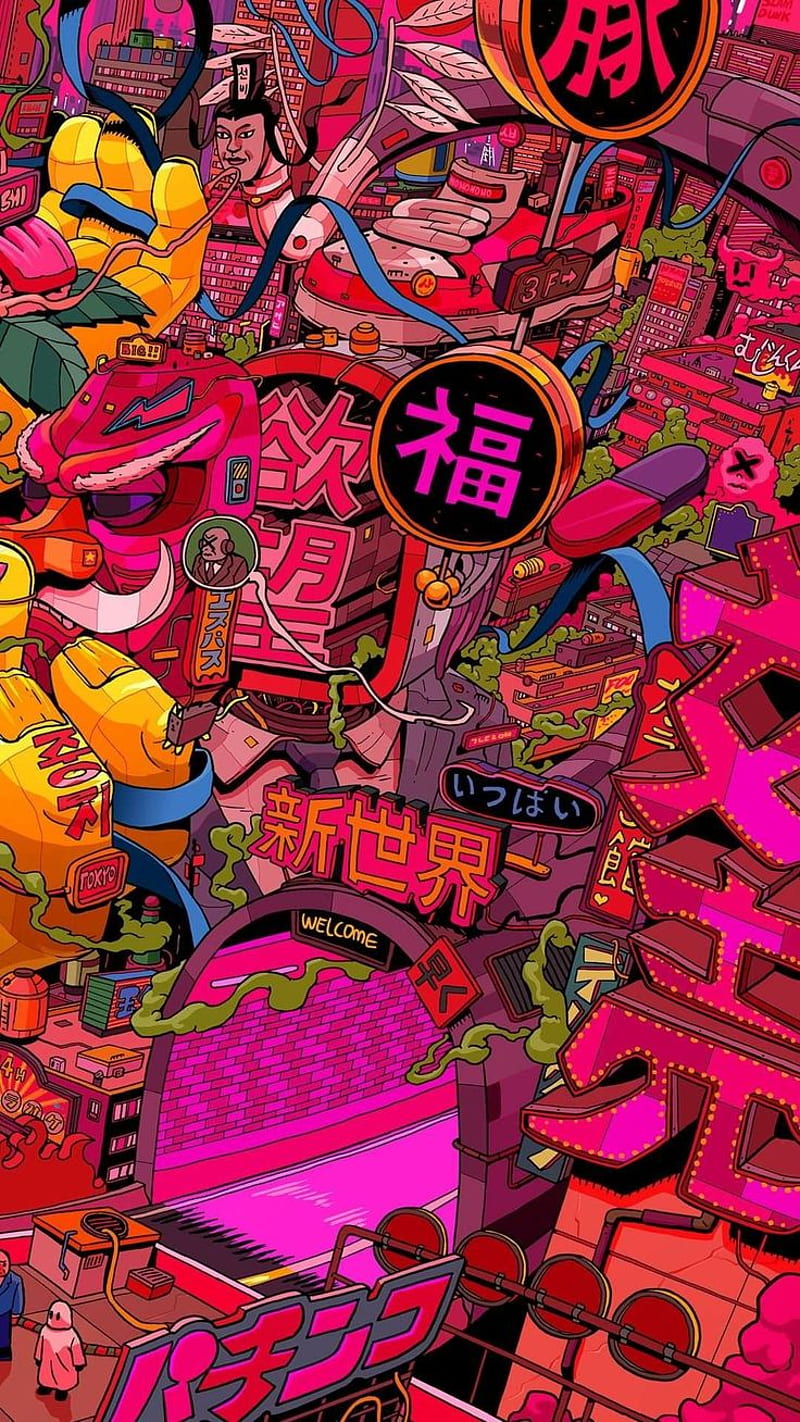 800x1422 HD pop art psychedelic wallpaper