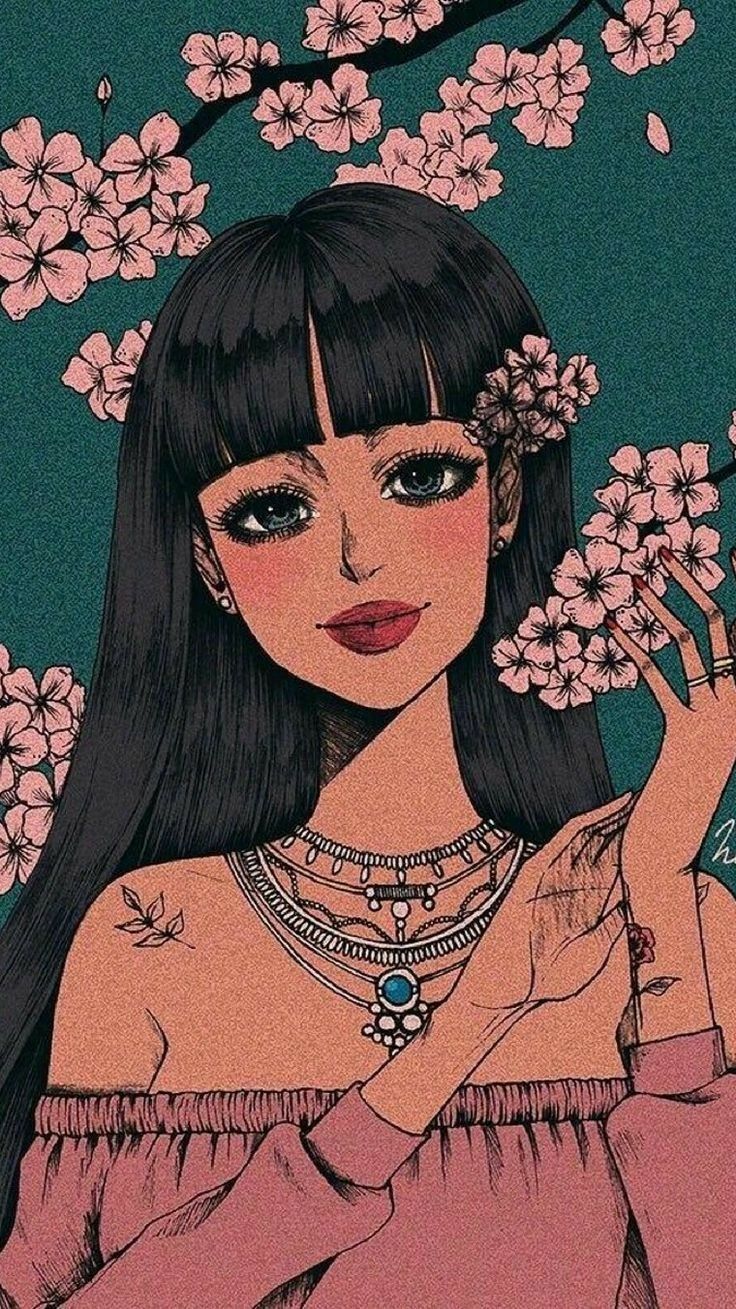736x1309 Aesthetic Pop Art Women Wallpaper