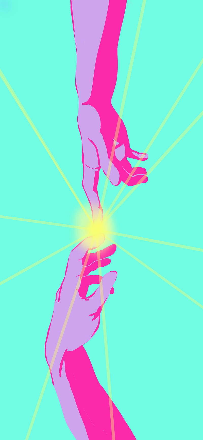 800x1733 Creation of Adam, aesthetic, anime, art, hands, hands painting, michelangelo, HD phone wallpaper