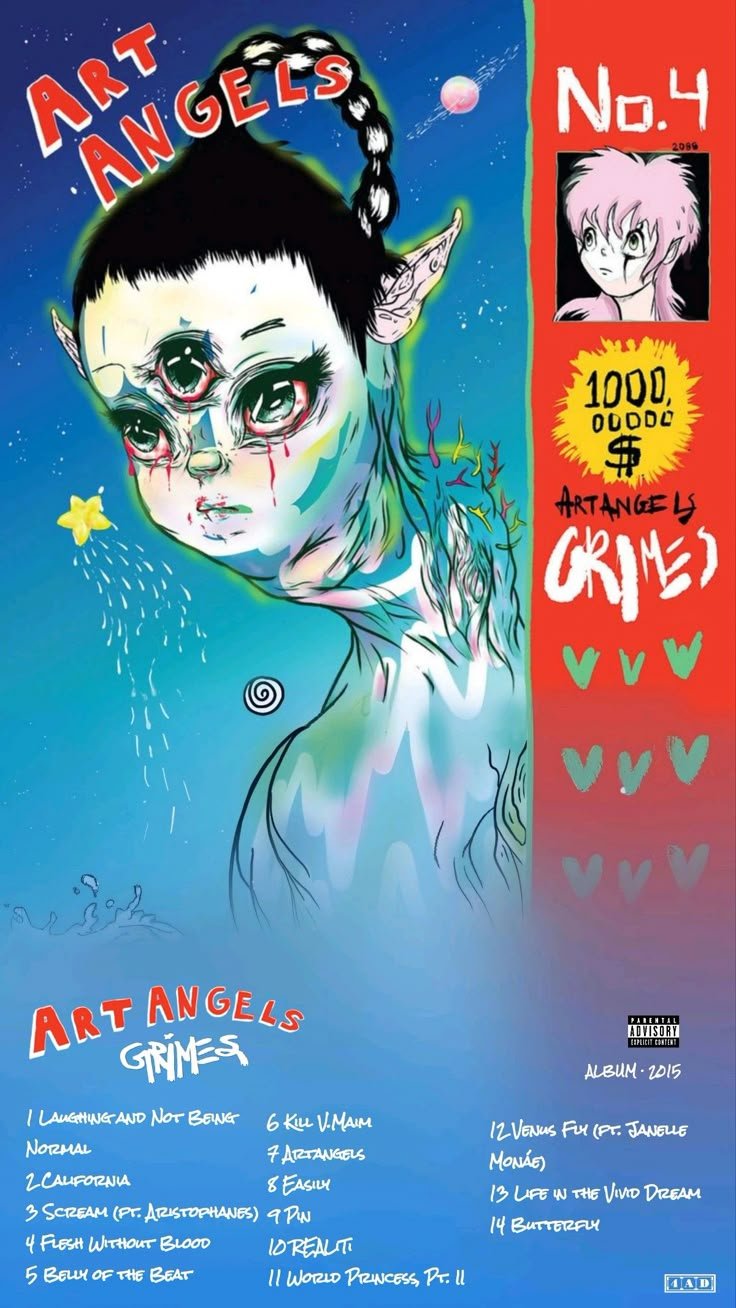 736x1308 Art Angels by Grimes. Music poster, Music album art, Grimes artwork