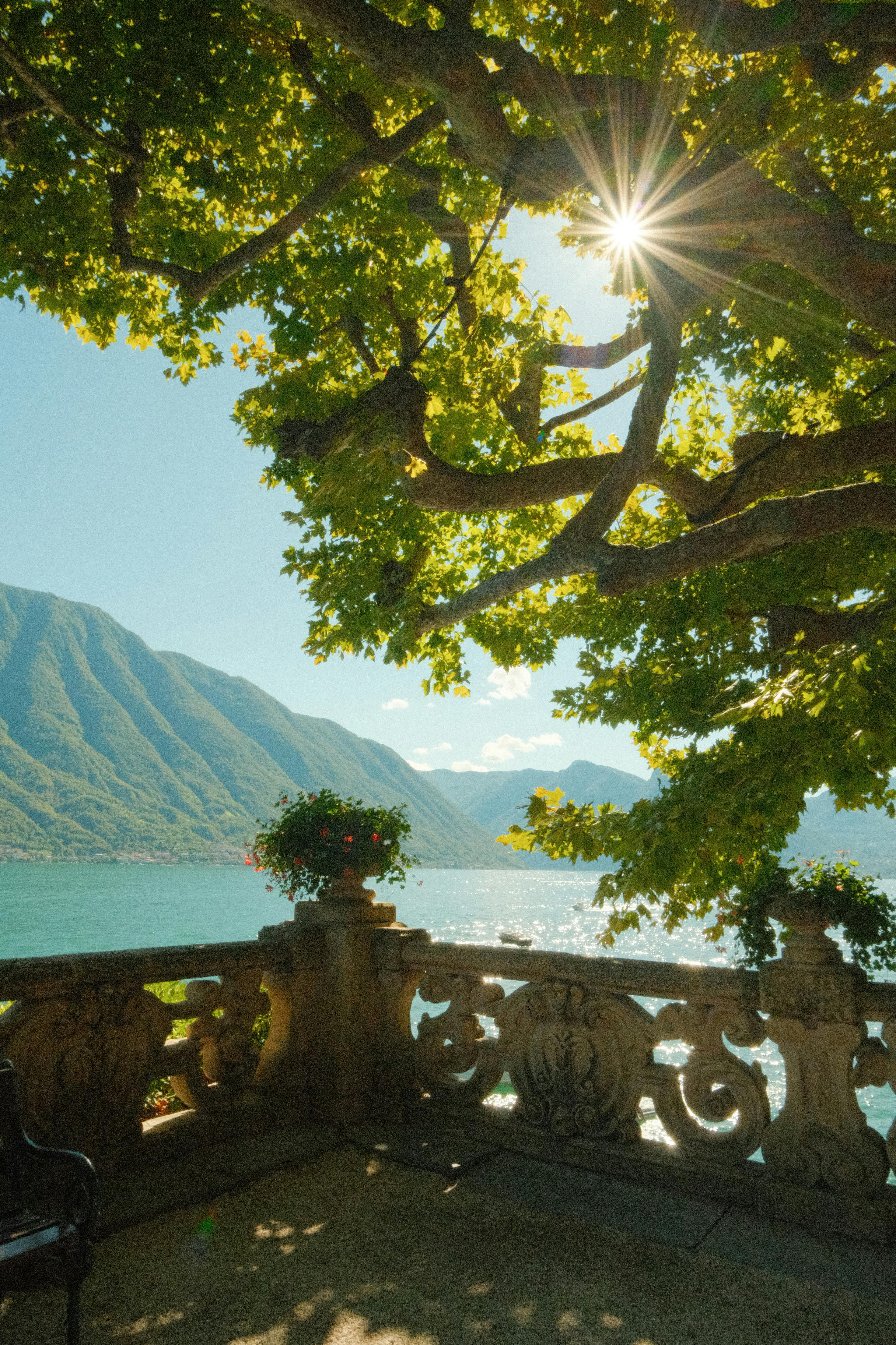 2944x4416 Sunlit Terrace Overlooking Lake Como, Lombardy · Free