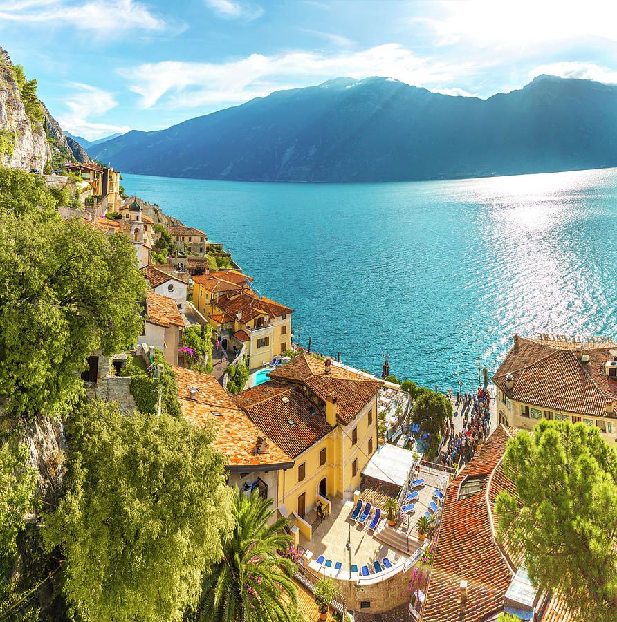 892x900 Italy, Lombardy, Brescia District, Lake Garda, Limone Sul Garda Digital Art