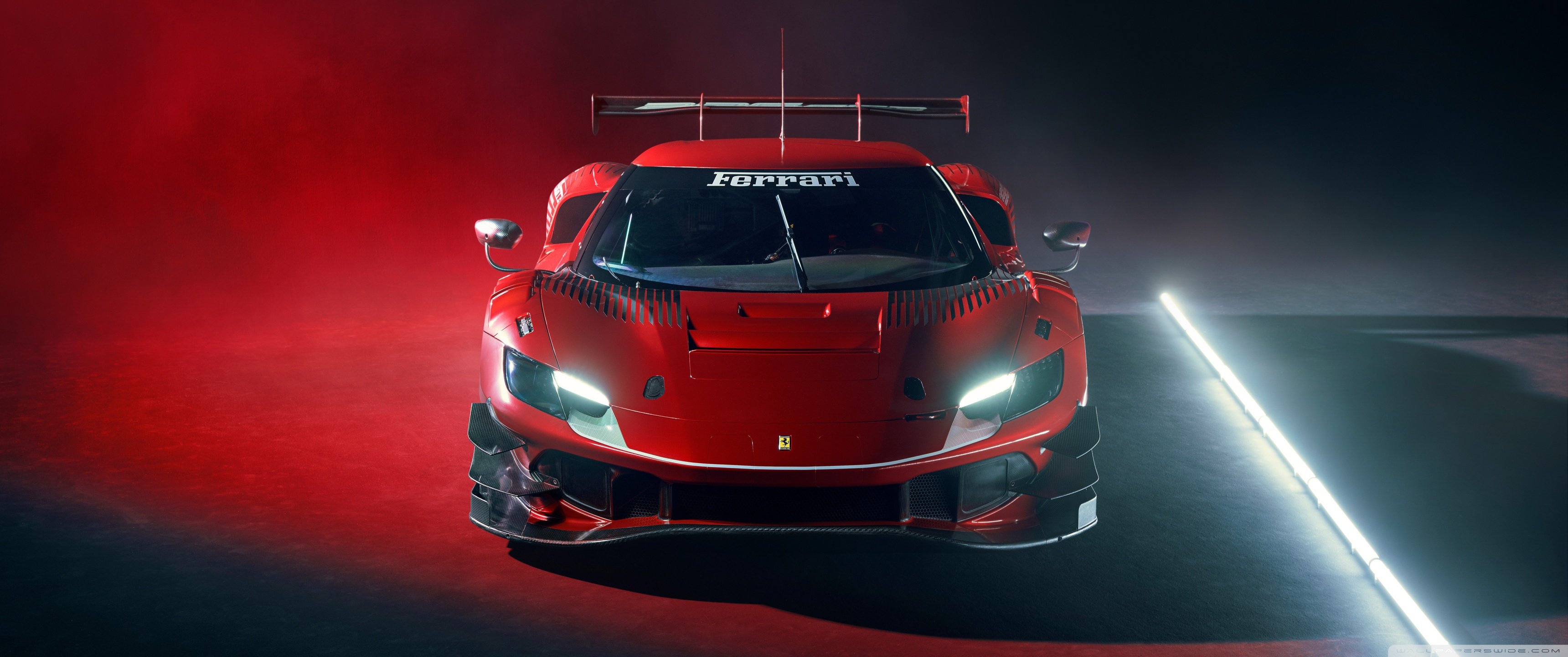 3440x1440 Red Ferrari 296 GT3 Sports Car 4K UHD Wallpaper for UltraHD Desktop and TV : Widescreen and UltraWide Display : Dual Monitor : Smartphone and Tablet Devices