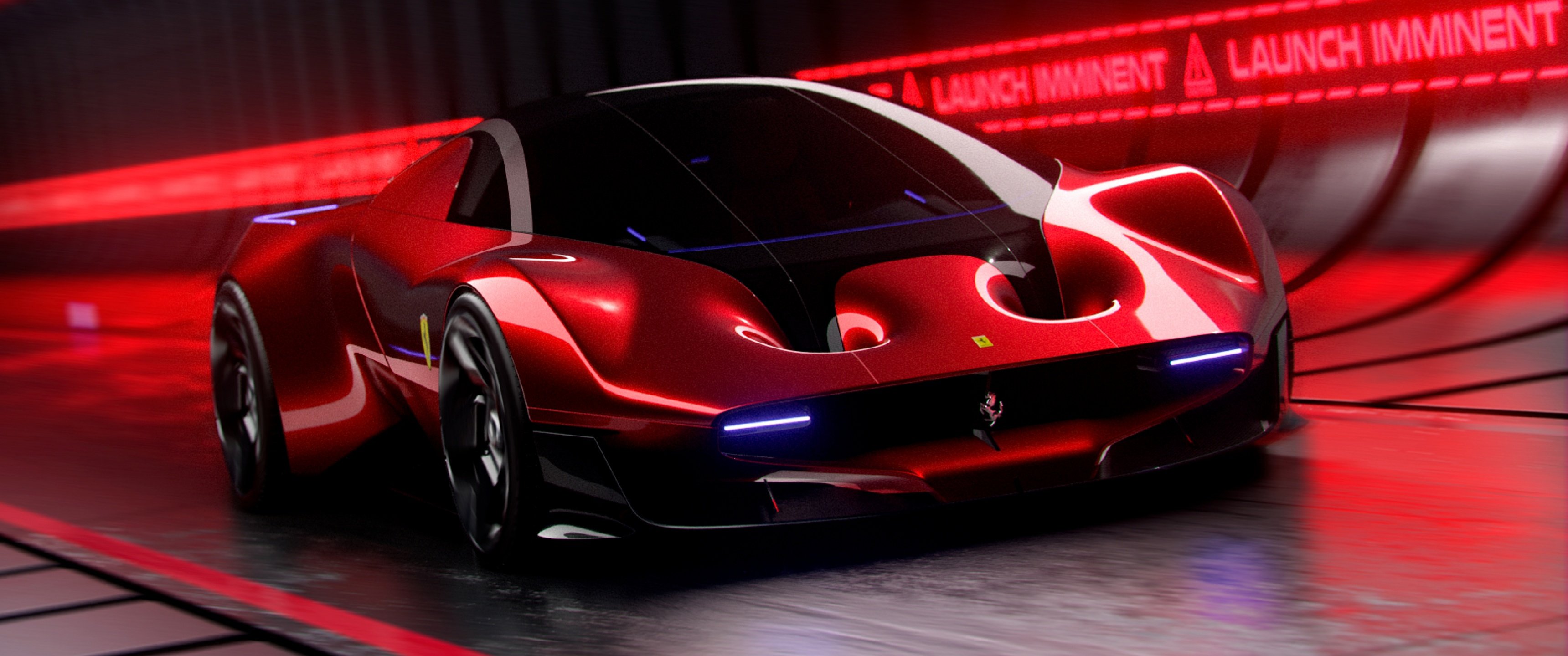 3440x1440 Ferrari Hypercar Wallpaper 4K, 10K, Ultrawide, 5K