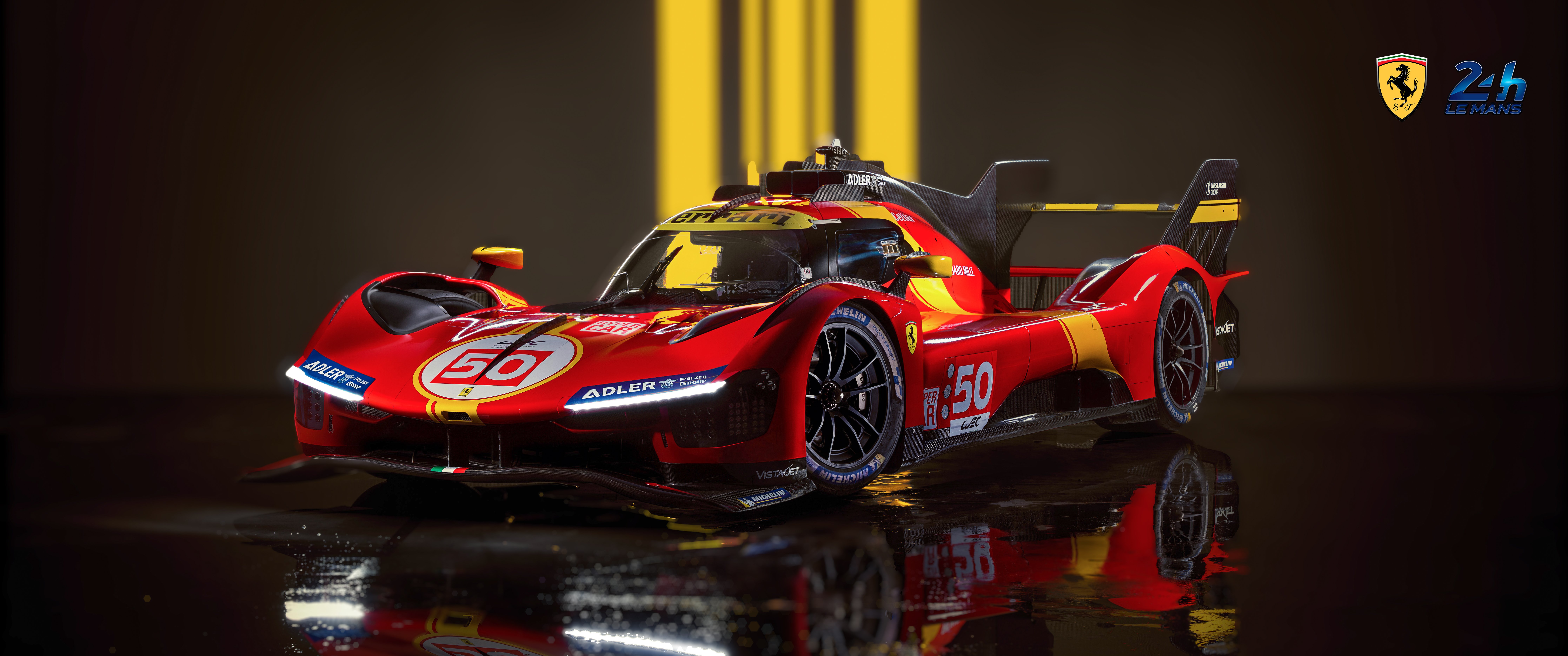 8936x3740 Ferrari 499P [8936 x 3740]