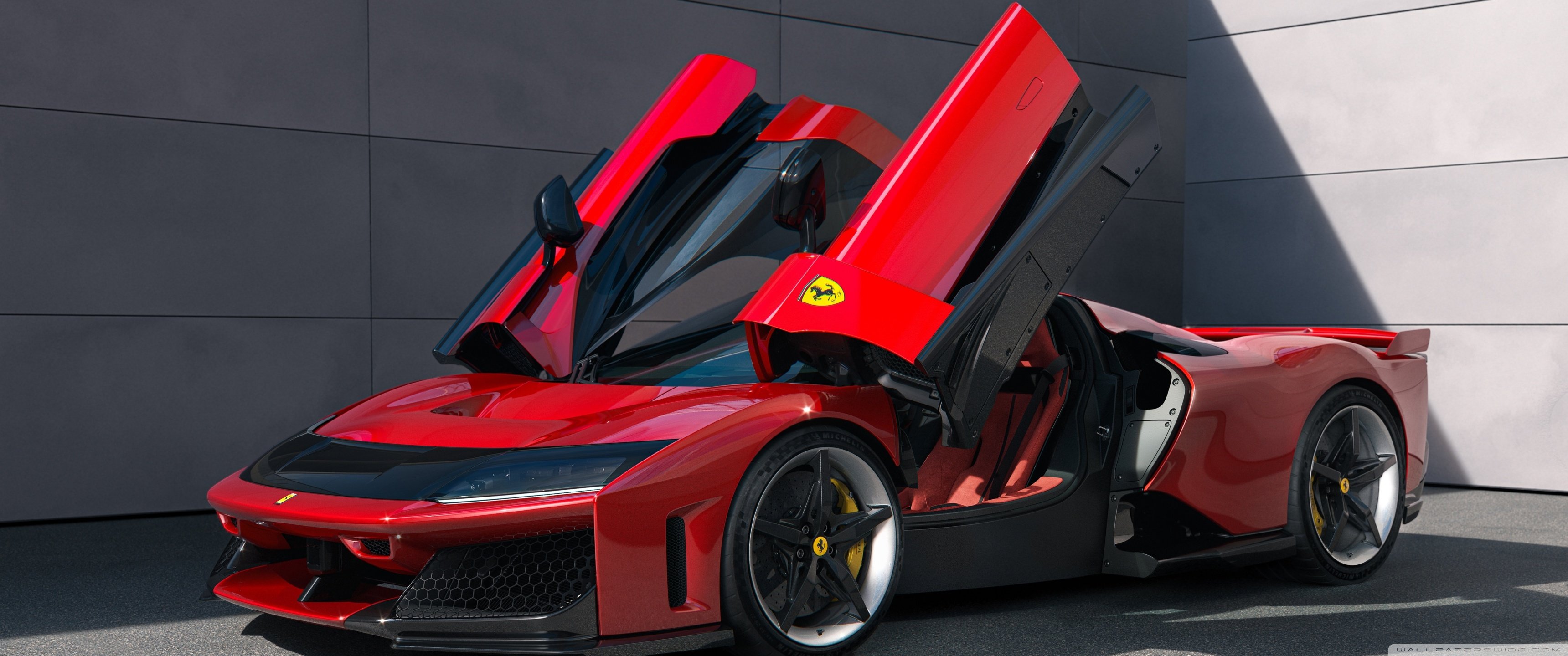 3440x1440 Ferrari F80 Supercar with Doors Open 4K UHD Wallpaper for UltraHD Desktop and TV : Widescreen and UltraWide Display : Dual Monitor