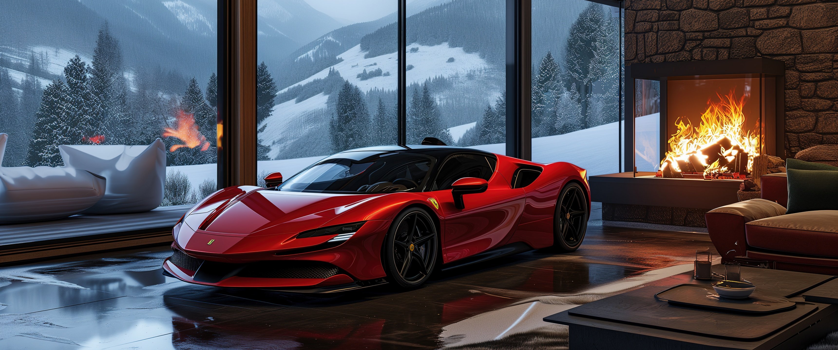 3440x1440 Ferrari SF90 Stradale Wallpaper 4K, Cozy