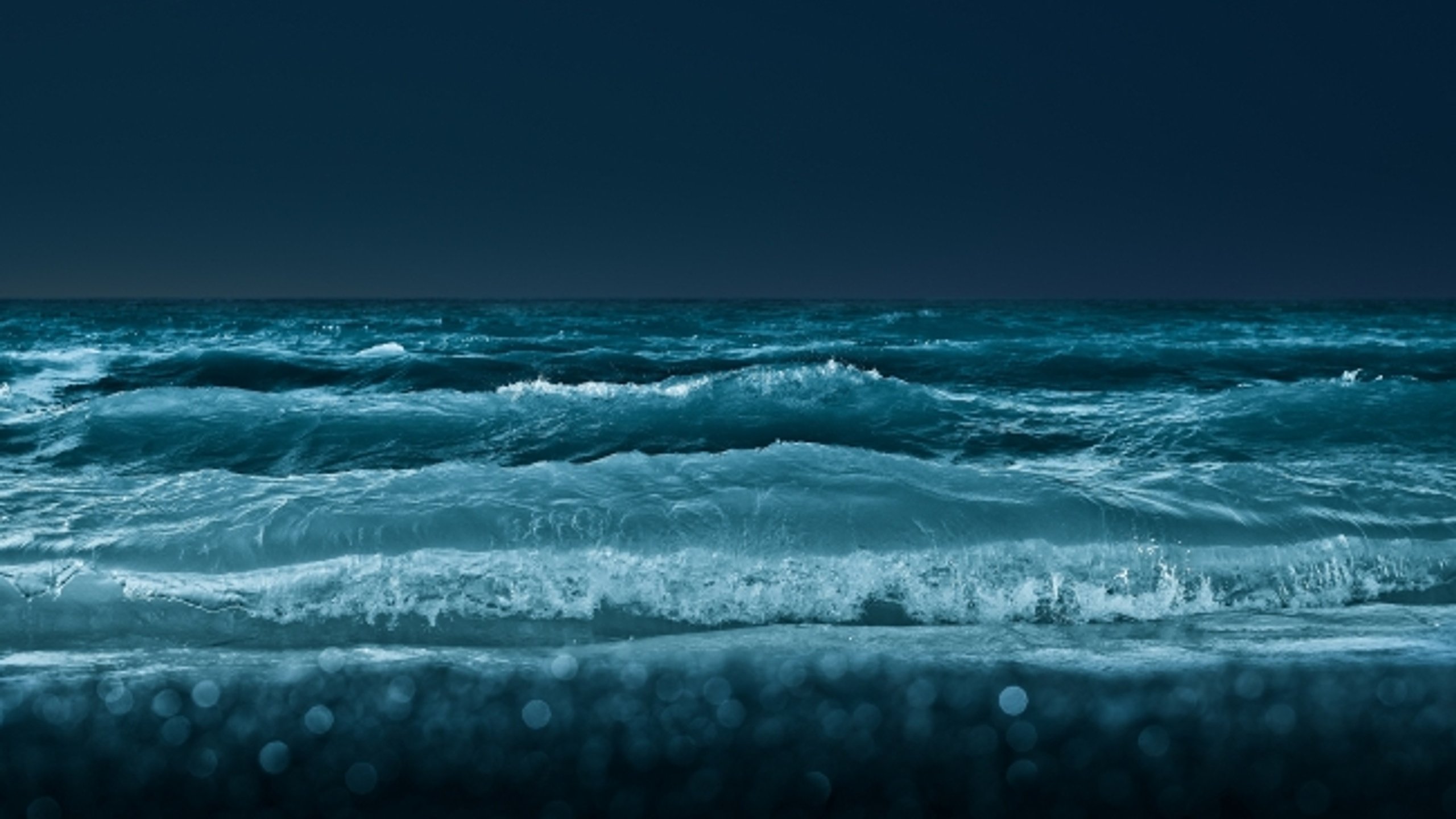 2560x1440 Ocean Waves At Night 1440P Resolution , HD 4k Wallpaper, Image, Background, Photos and Picture