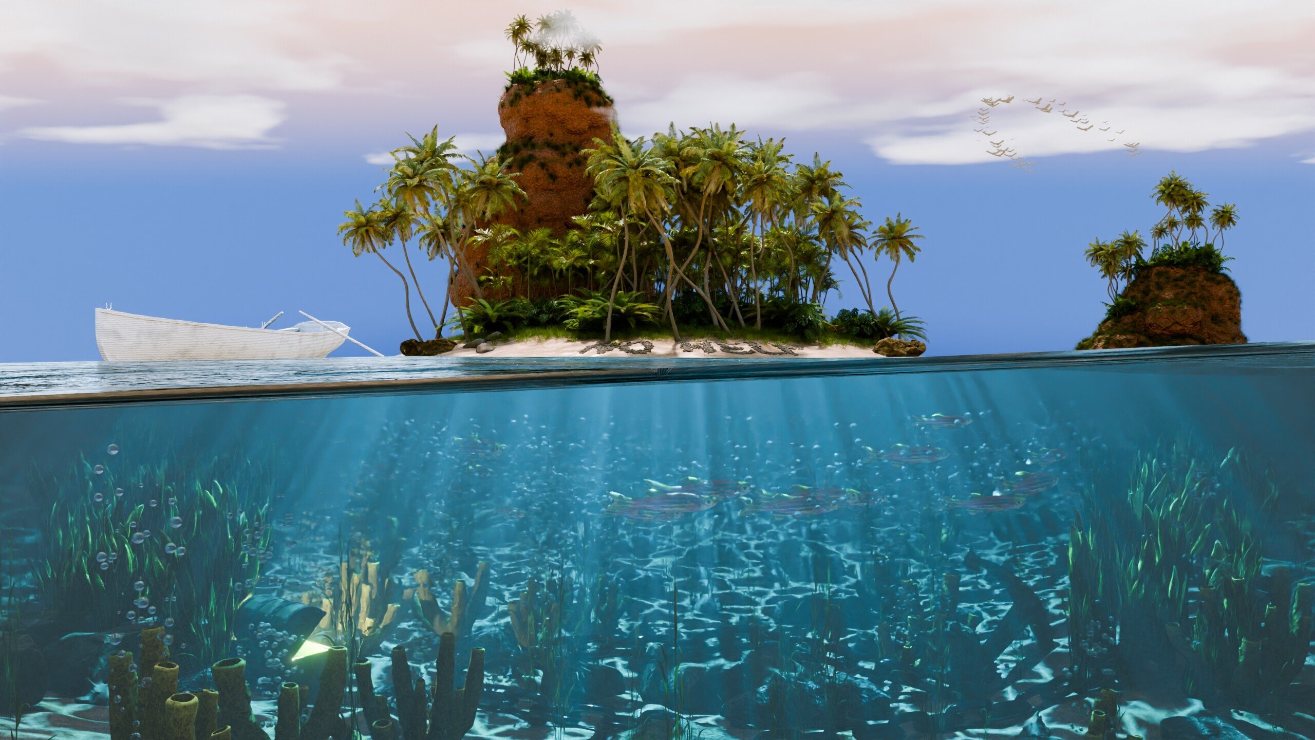 2560x1440 Place to be at, Water, Ocean, Coral, Fish Projects Artists Community