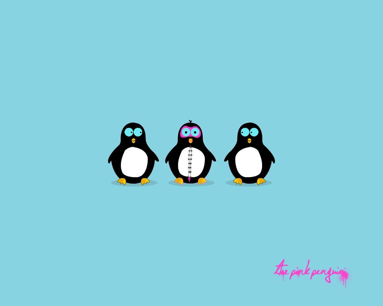 1280x1024 The Pink Penguin