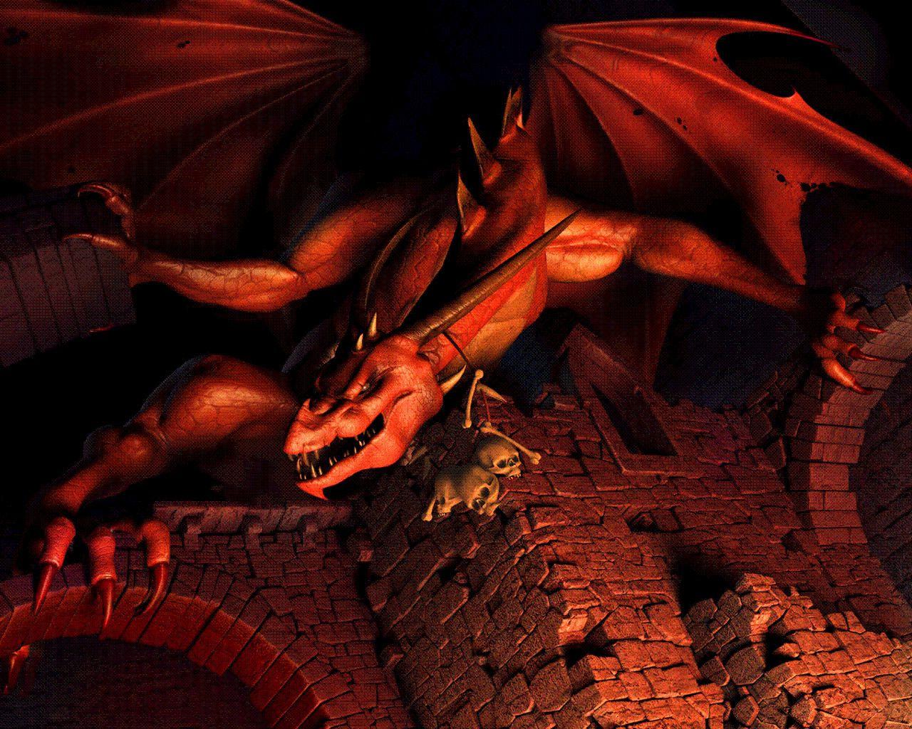 1280x1024 Red Dragon Wallpaper Free HD Background Image Picture