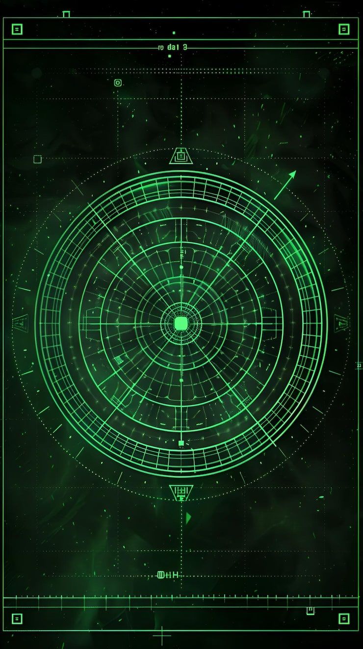 740x1320 Green radar screen Image