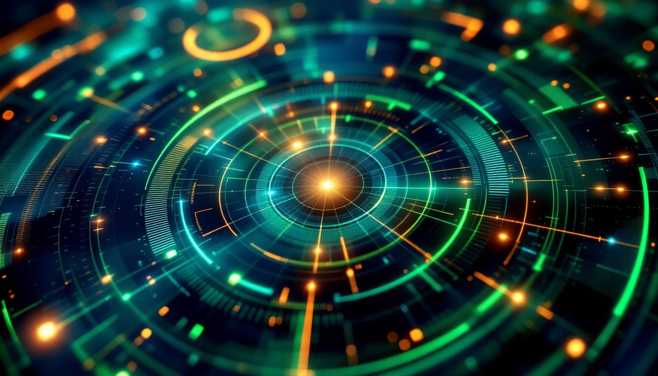 1344x768 Free Pixel Radar Interface Image, Pixel, Retro