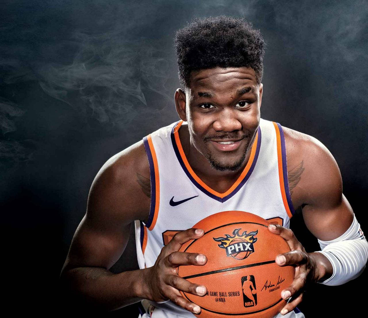 1280x1105 Download NBA Phoenix Suns Dominator Deandre Ayton Wallpaper