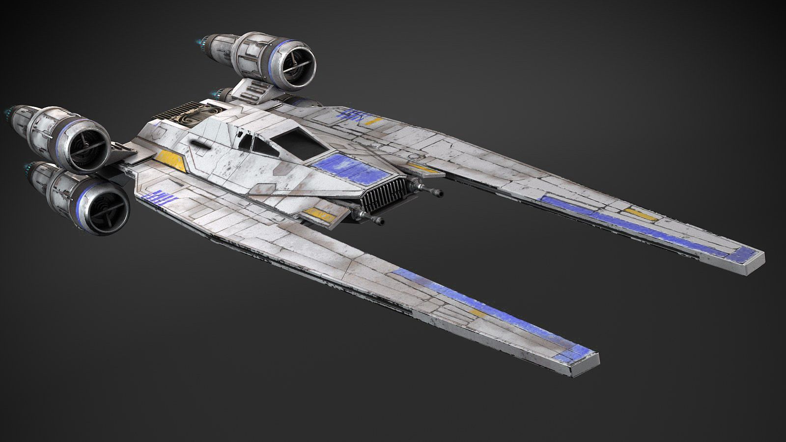 1600x900 Star Wars U Wing 3D Model $199 .3Ds .c4d .fbx .lwo .max .obj .gltf .usdz