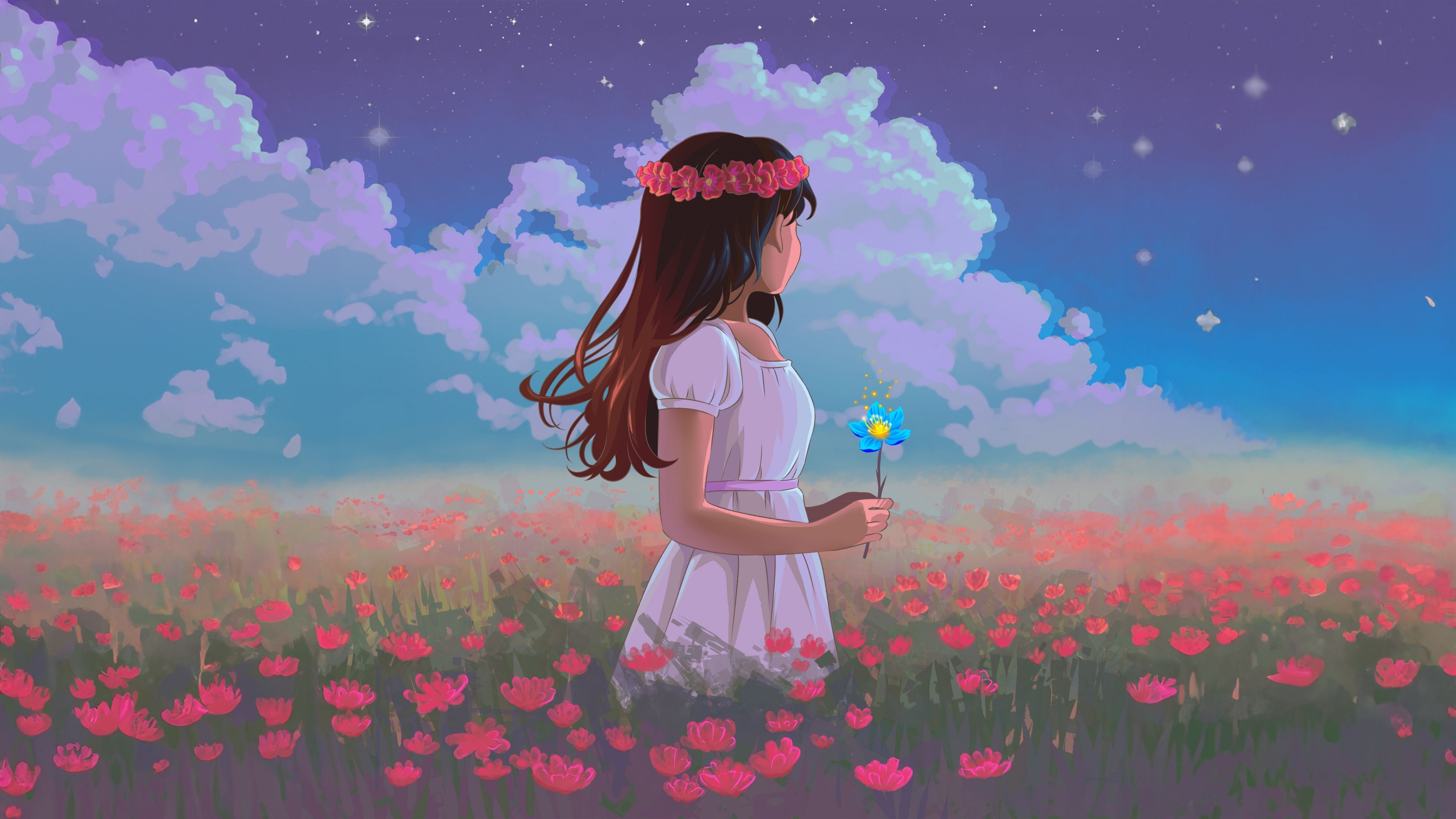 3840x2160 Lofi girl Wallpaper 4K, Spring, Surreal