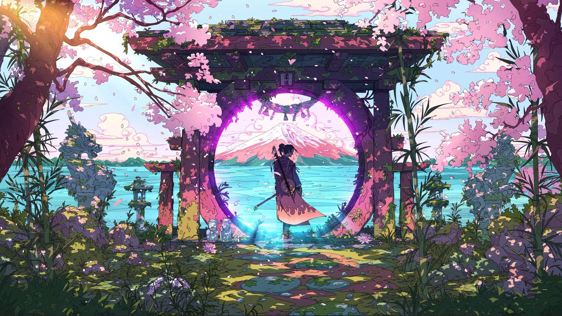 1920x1080 4k Lofi Spring Wallpaper