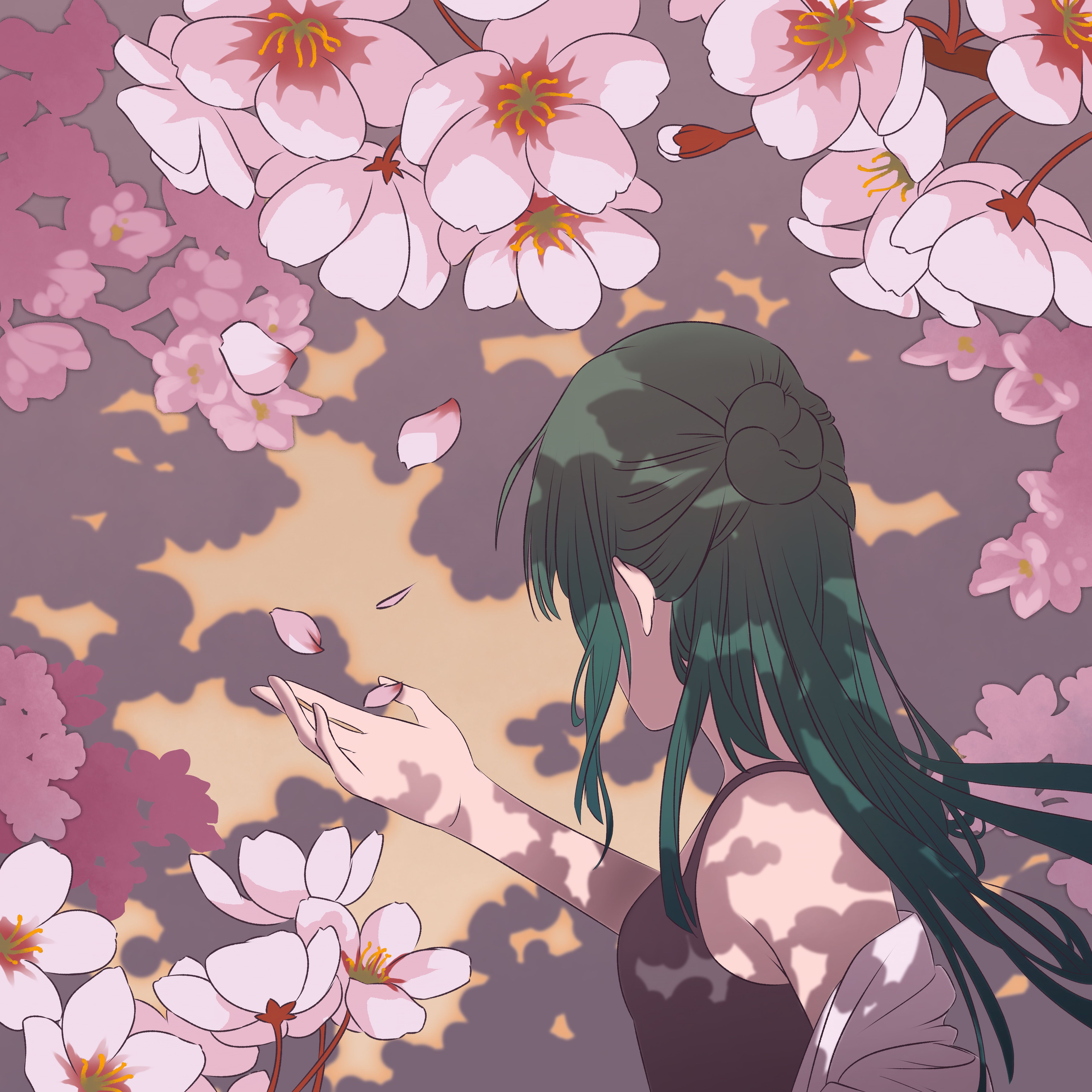 5120x5120 Lofi girl Wallpaper 4K, AI art, Alone, 5K, Spring