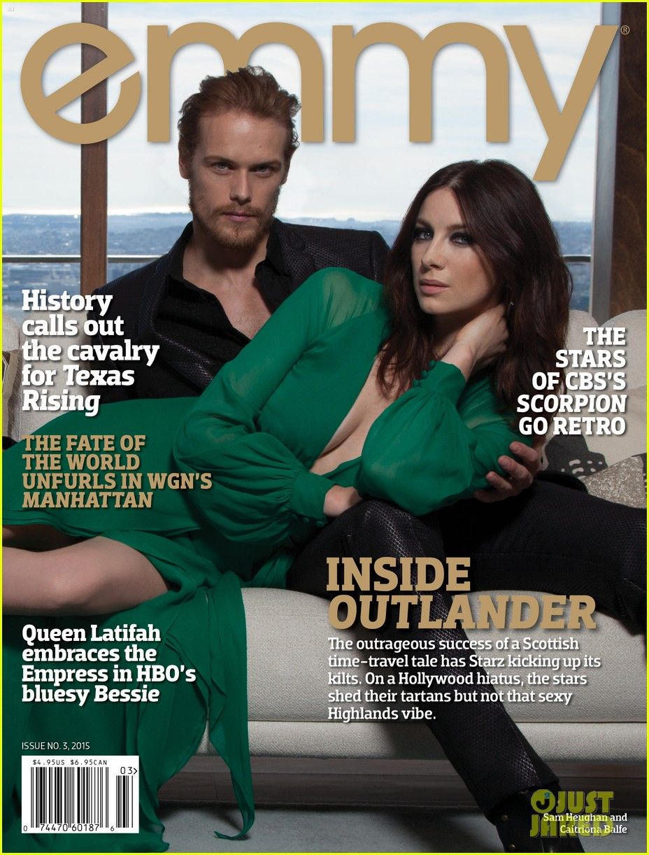 928x1222 Sam Heughan & Caitriona Balfe Heat Up 'Emmy' Mag's Cover: Photo 3363927. Caitriona Balfe, Magazine, Outlander, Sam Heughan Photo. Just Jared: Entertainment News