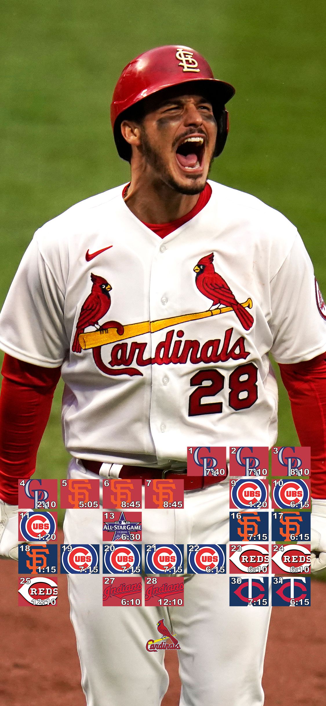 1125x2436 Cardinals Phone Background Schedule Athlete: Nolan Arenado