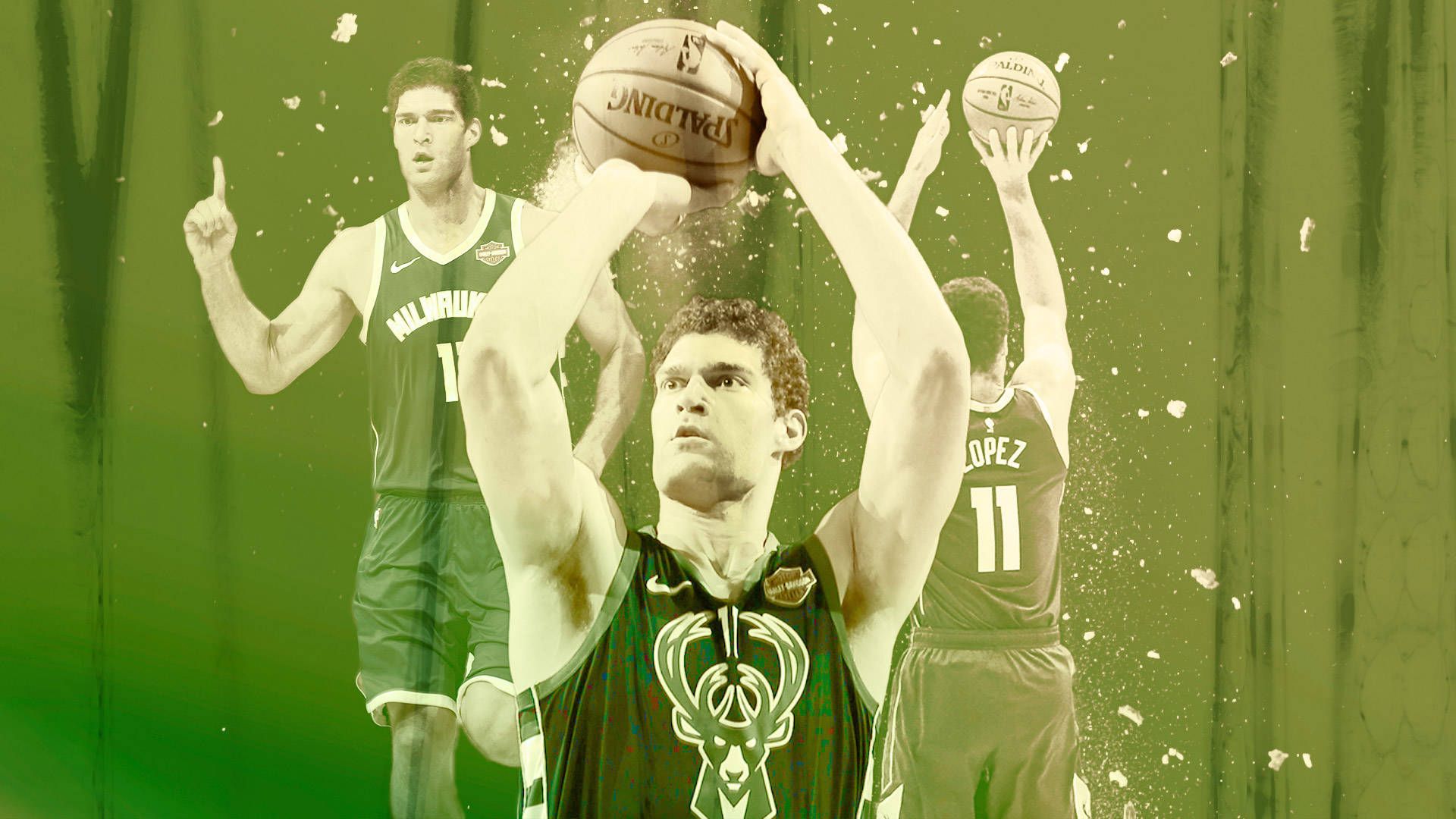 1920x1080 Download Brook Lopez In Green Aesthetic Wallpaper