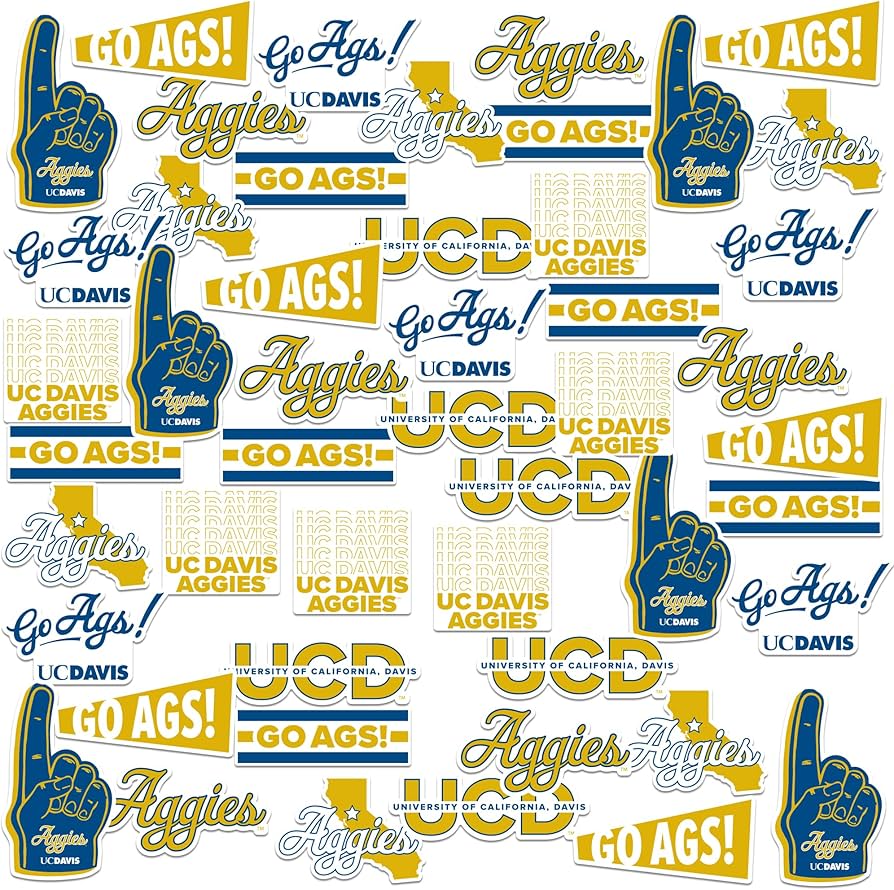 894x890 University of California Davis Vinyl Sticker Pack