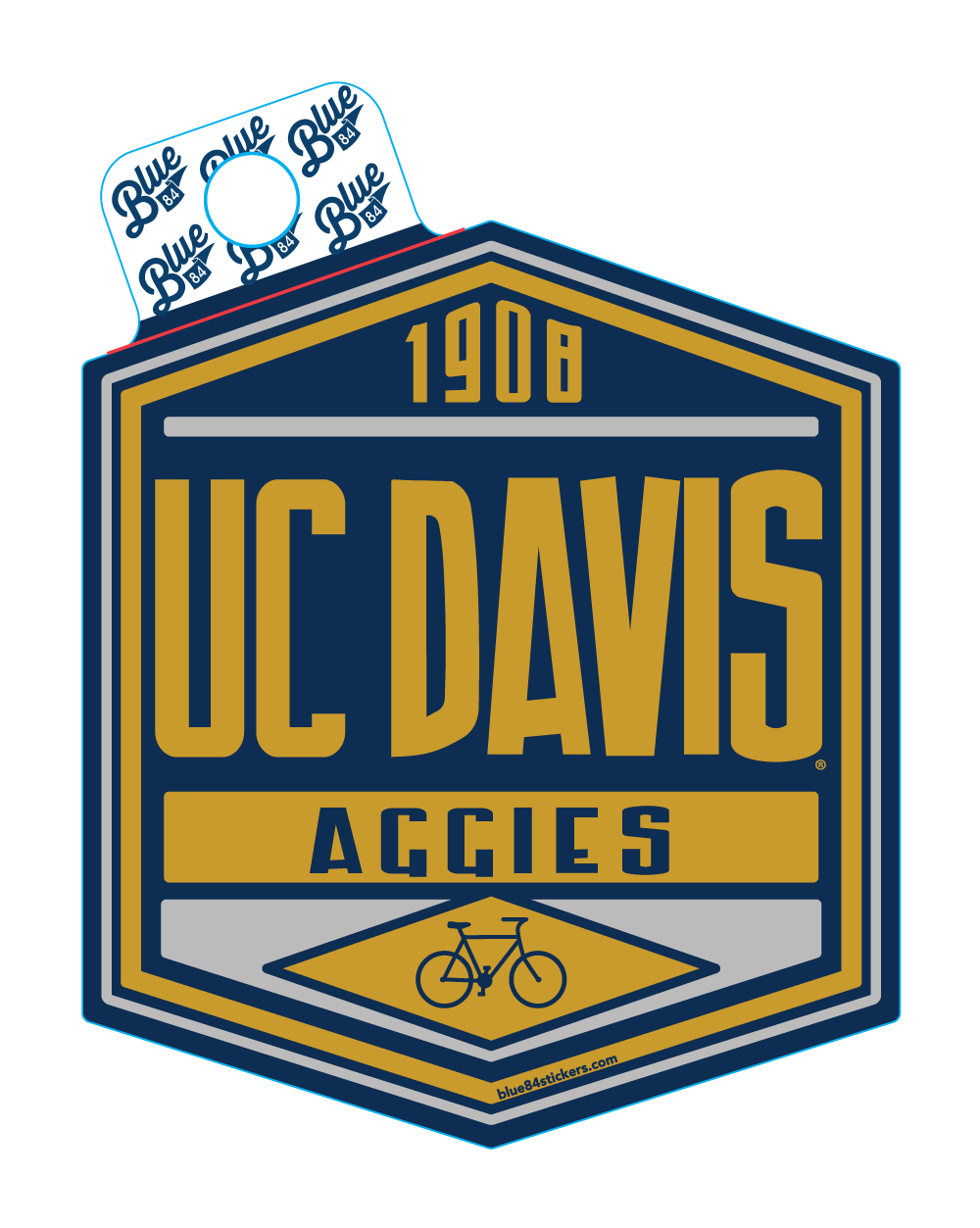 1000x1253 STICKER HEX UC DAVIS. UC Davis Stores