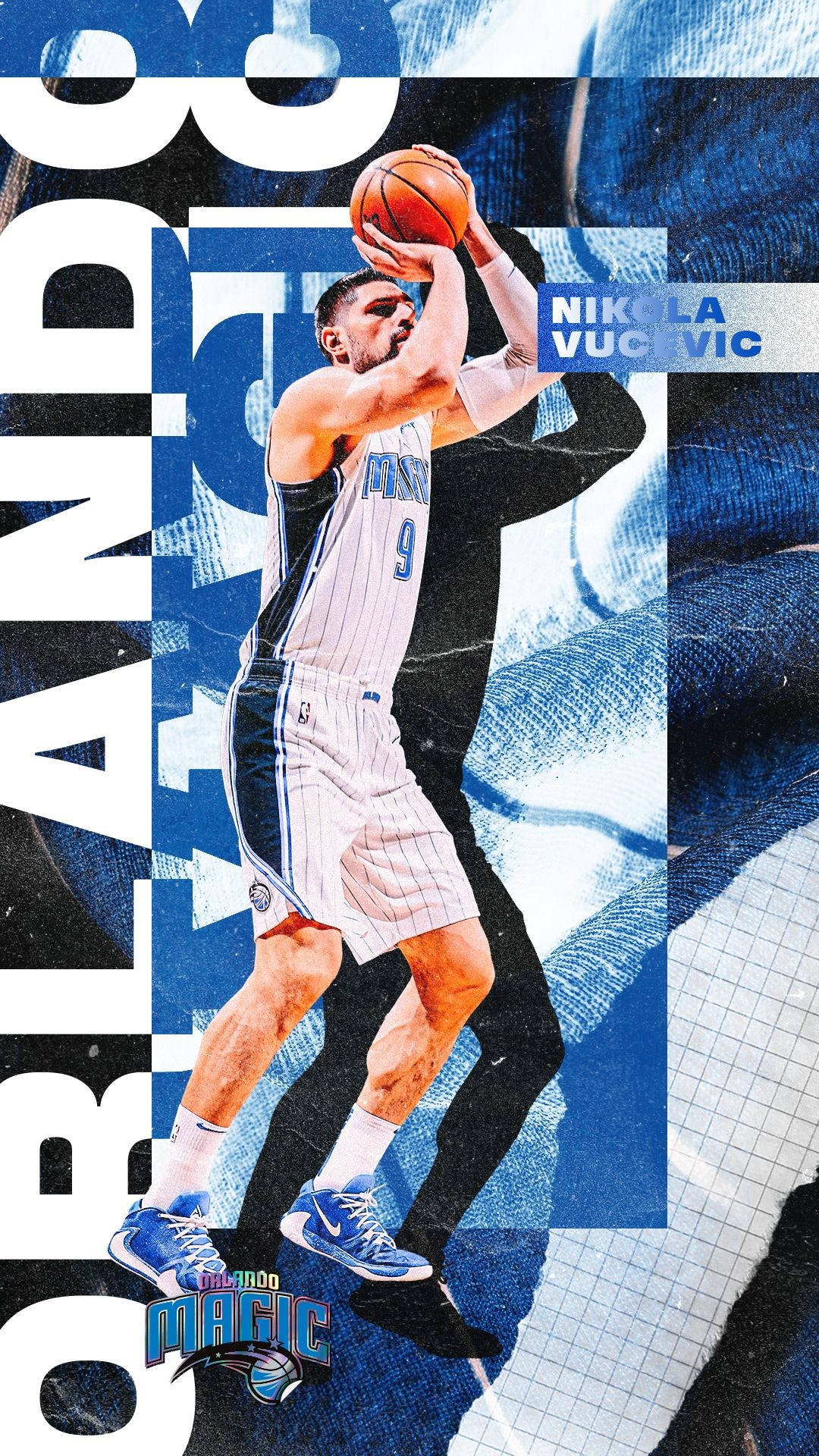 1080x1920 Download Fan Art Nikola Vucevic Orlando Magic Powerful Center Wallpaper