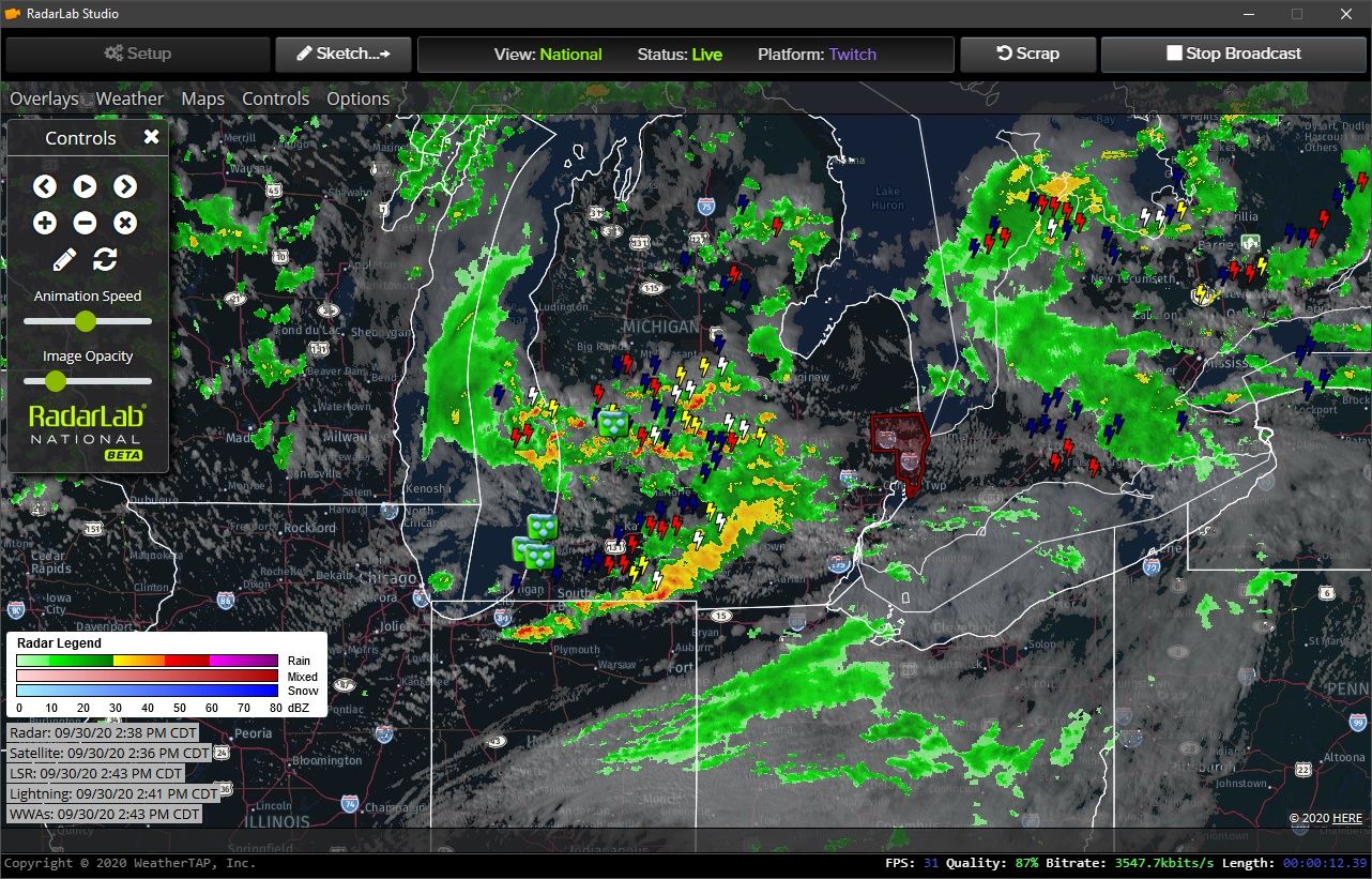 1282x821 weatherTAP. RadarLab Studio. Broadcast live weather to your social media audience with ease