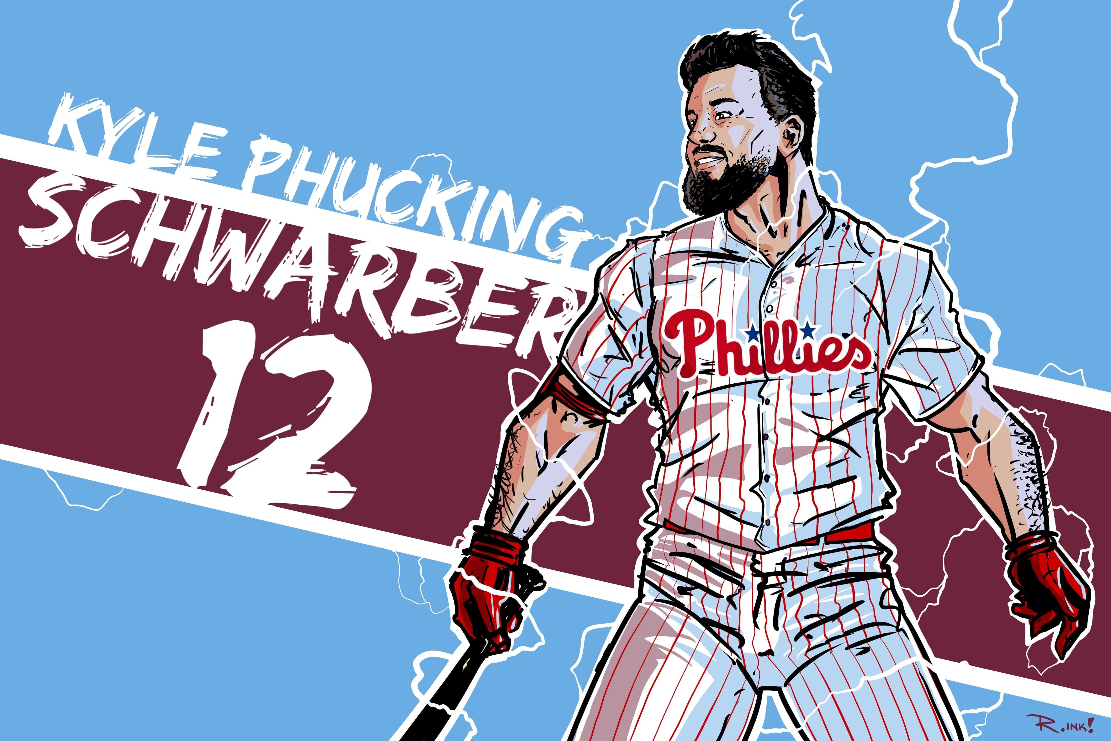 3543x2362 Here's a comic book style Kyle Schwarber I drew
