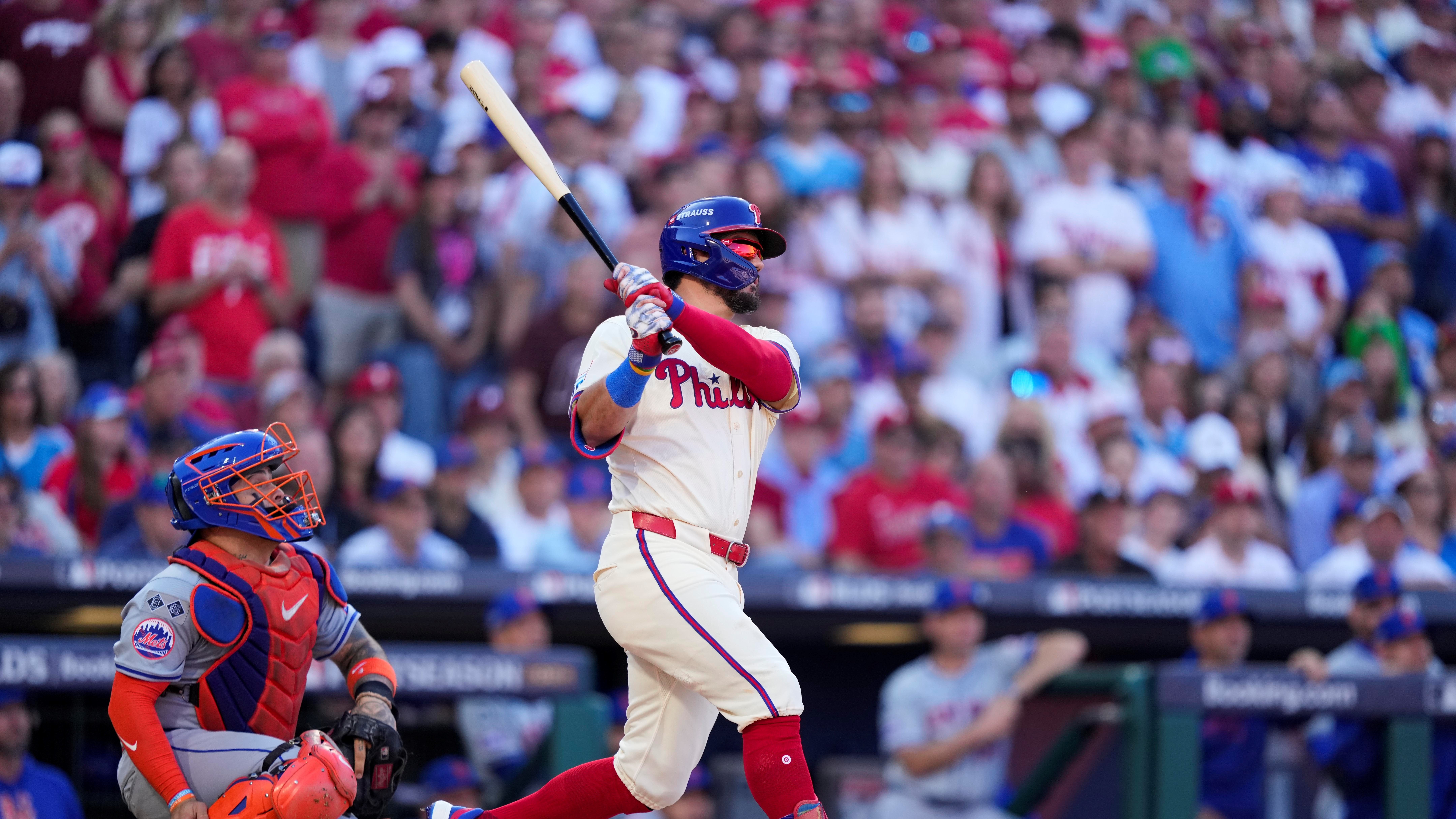 8640x4860 Phillies' Kyle Schwarber hits a leadoff homer in Game 1 NLDS loss to the Mets