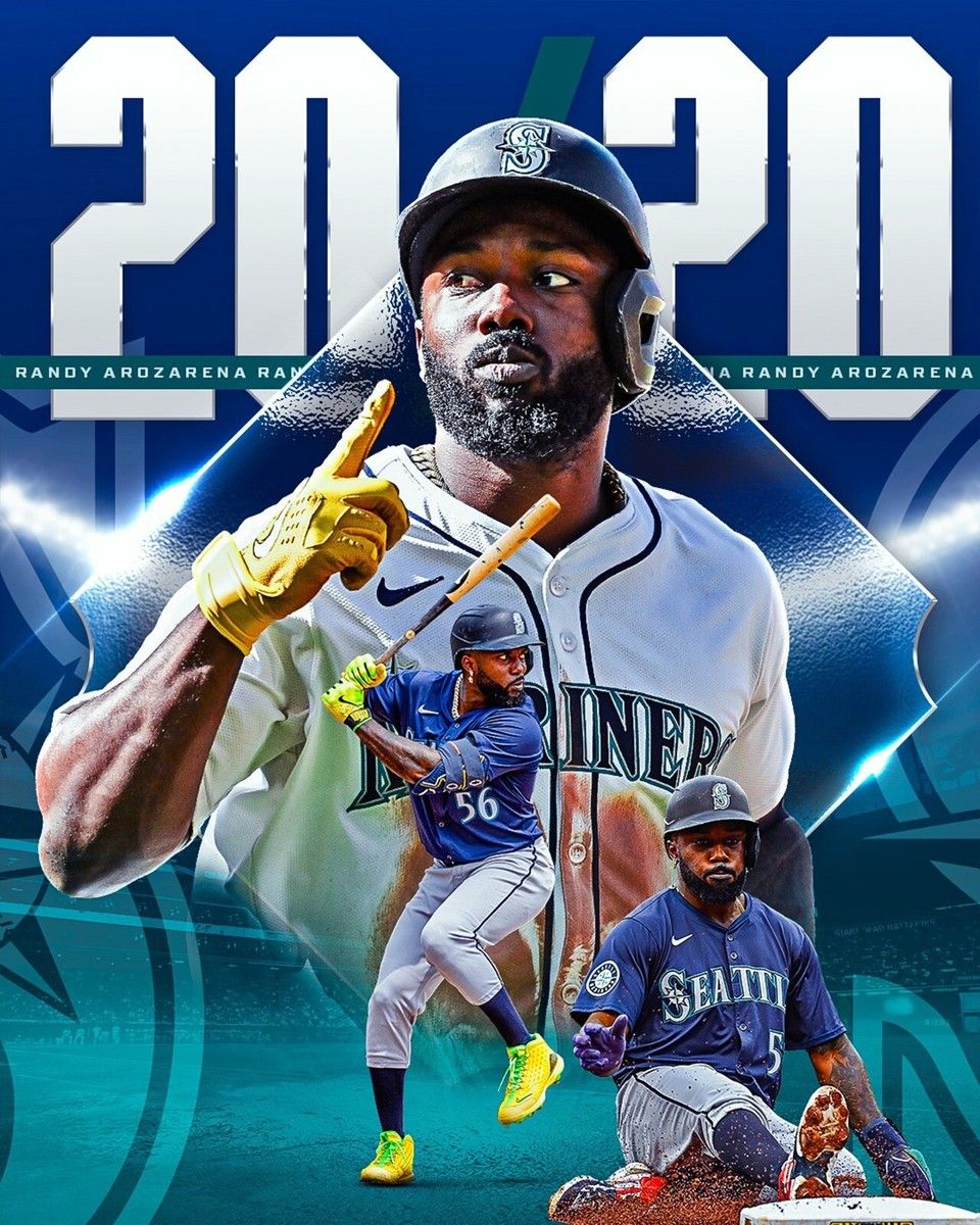 960x1200 Randy Arozarena 20 20 Club Collage 2024 Seattle Mariners 8x10 MLB Baseball Photo